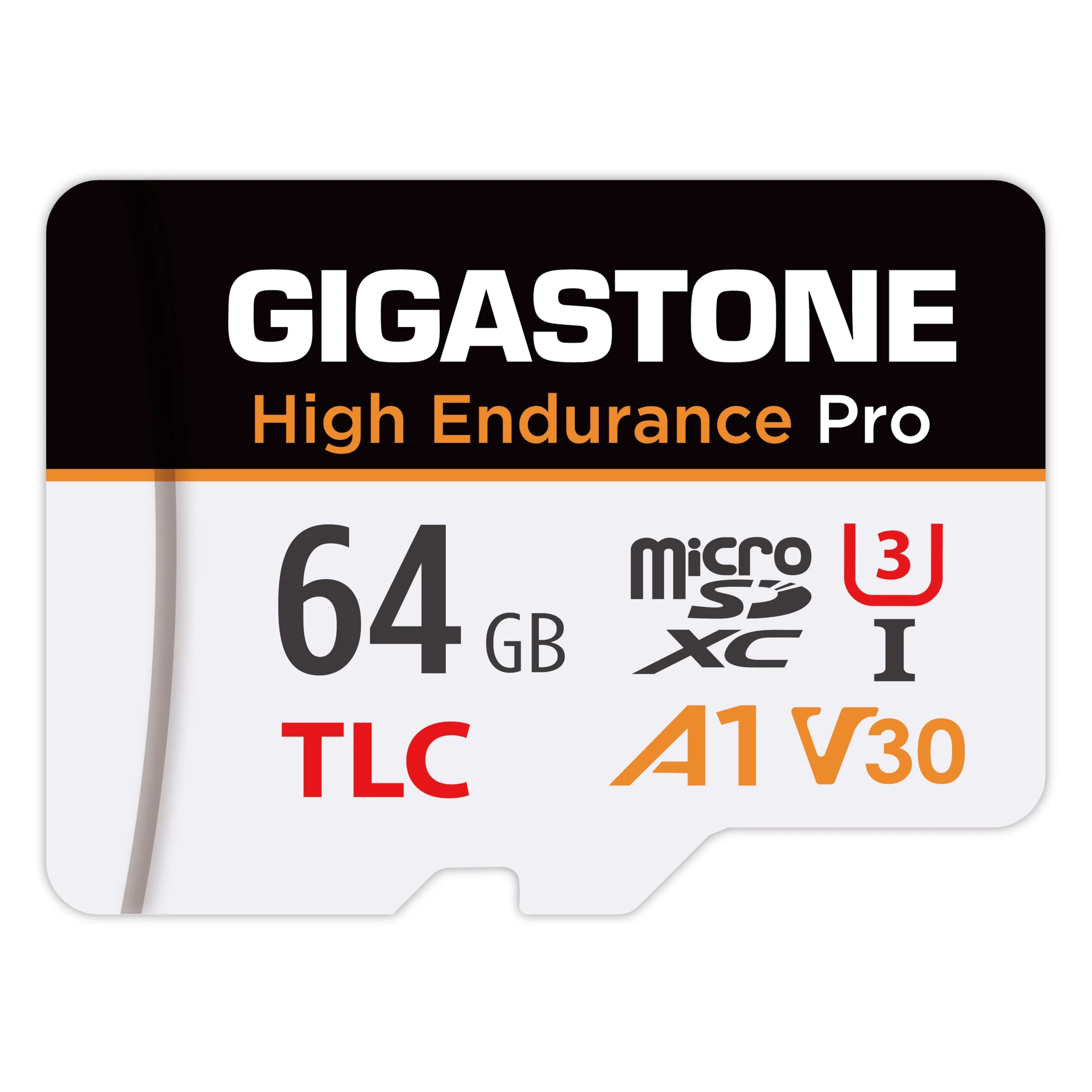 【5 Yrs Free Data Recovery】【Dash Cam】 GIGASTONE 64GB Micro SD Card, TLC High Endurance Pro, Speed Up to 95MB/s, Compatible with REDTIGER Rove VIOFO VANTRUE PRUVEEO ARIFAYZ, MicroSDXC UHS-I A1 V30 U3 64GB High Endurance Pro 1-Pack