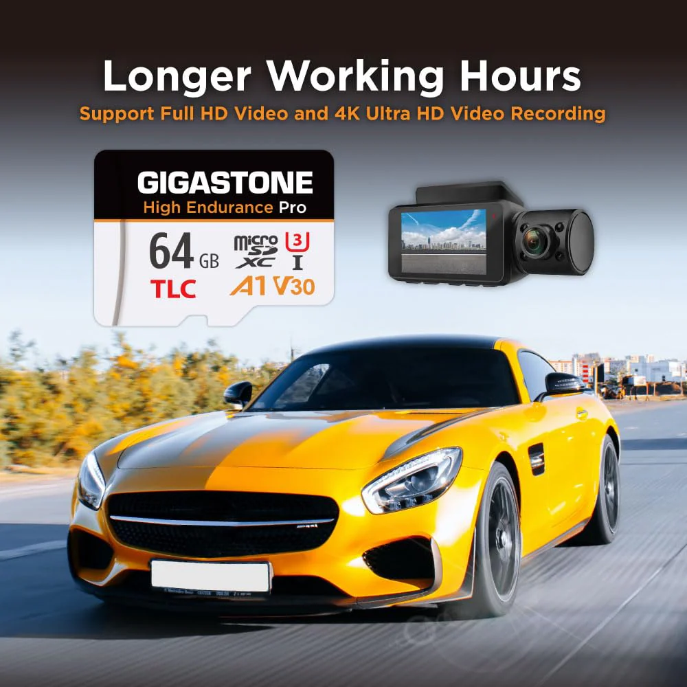 【5 Yrs Free Data Recovery】【Dash Cam】 GIGASTONE 64GB Micro SD Card, TLC High Endurance Pro, Speed Up to 95MB/s, Compatible with REDTIGER Rove VIOFO VANTRUE PRUVEEO ARIFAYZ, MicroSDXC UHS-I A1 V30 U3 64GB High Endurance Pro 1-Pack - Image 5