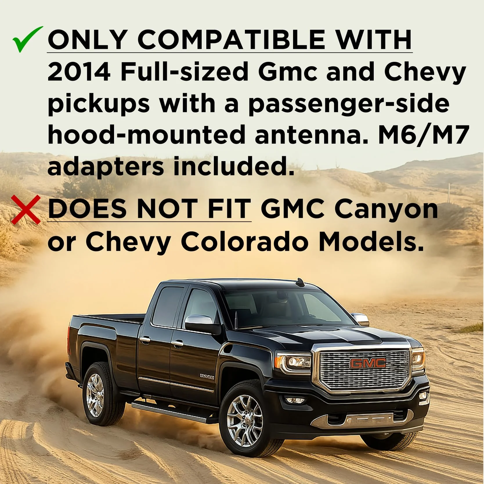 50 Cal Badass Bullet Antenna® Fits Chevy Silverado & GMC Sierra Truck Accessories — Short Replacement Antenna for Trucks — Chevy Silverado 1500 Accessories — Ditch The Whip & Upgrade Your Truck Silver/Chrome - Image 7