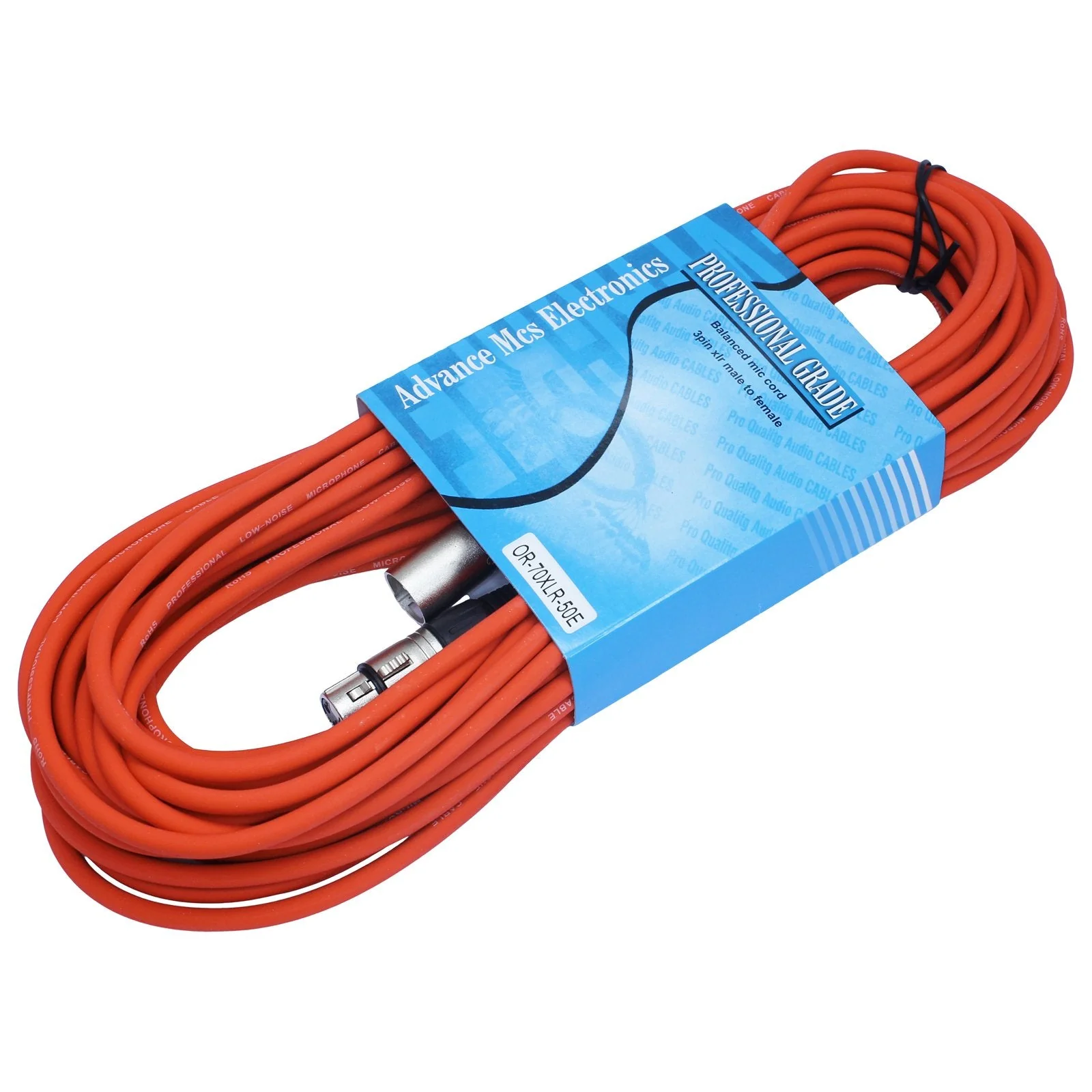 50 Foot Male to Female XLR Microphone Cable (Orange) Orange