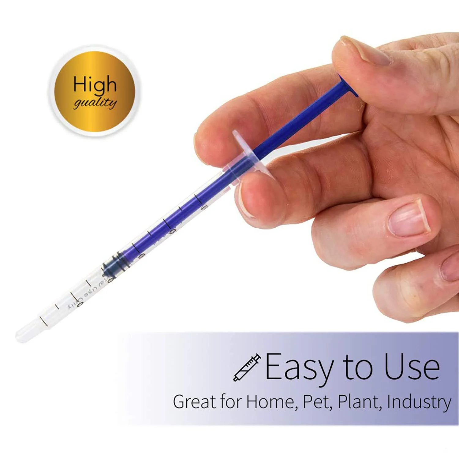 50 Pieces 1ml Syringe with Cap, Individually Sealed 1cc Syringe with Luer Slip Tip without Needle for Refilling, Feeding Pets, Oral, Oil or Glue Applicator - Image 3