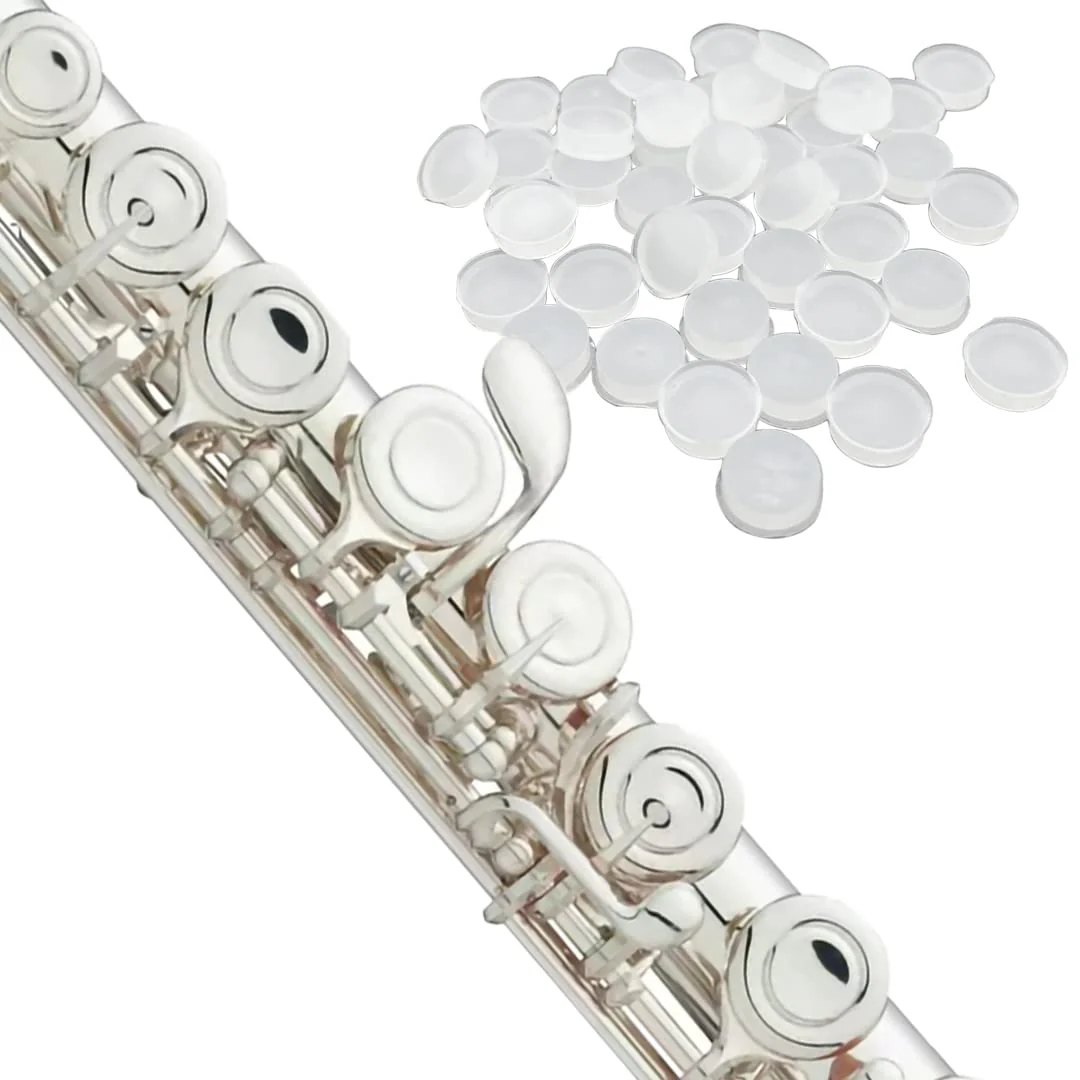 50 Pieces Silicone Flute Plug, 8 mm Universal Flute Open Hole Plug Soft Key Cover for Flute Repair Parts Accessories, White - Image 6