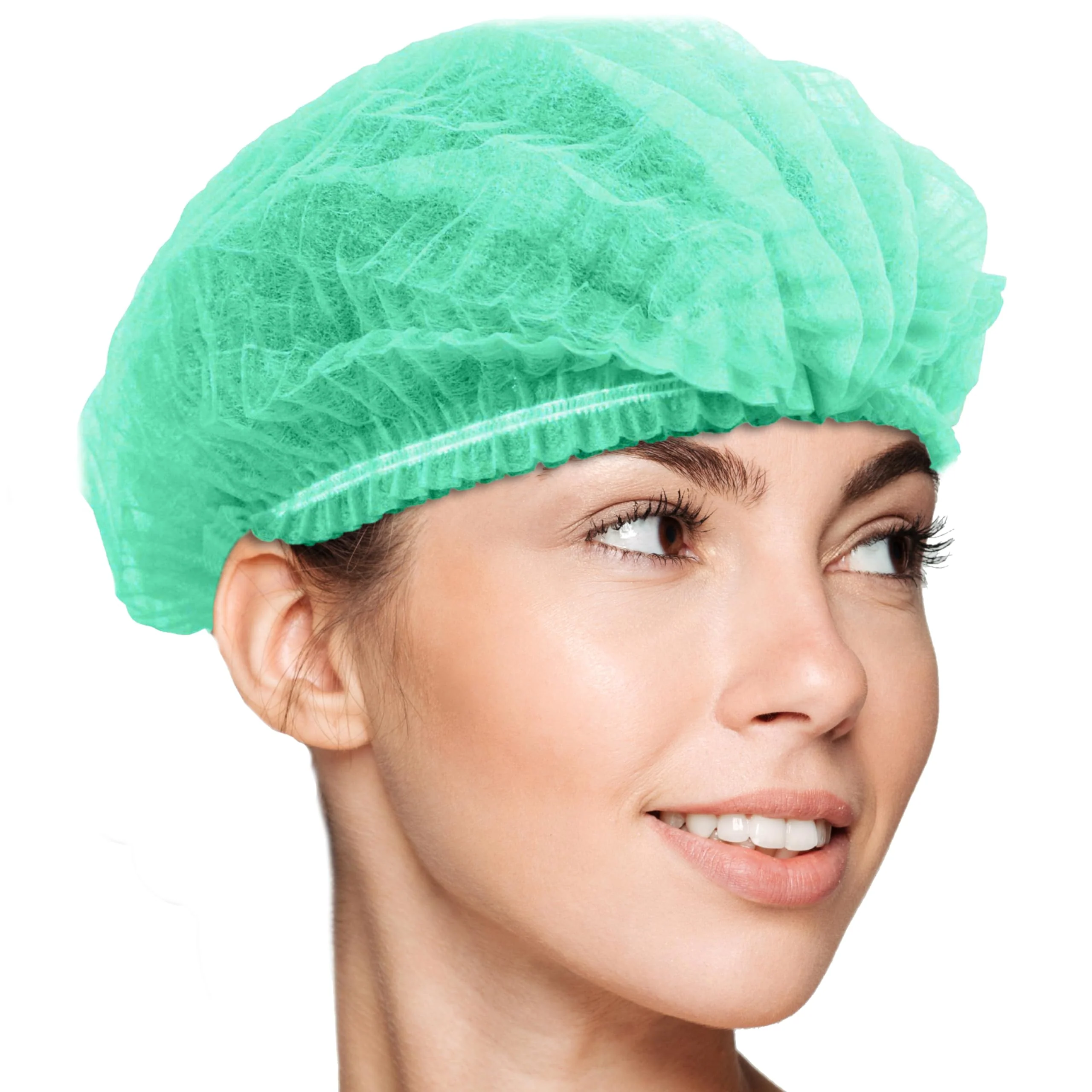 50 x simply direct Green Disposable Hair Net/Mob Caps in a Resealable Bag