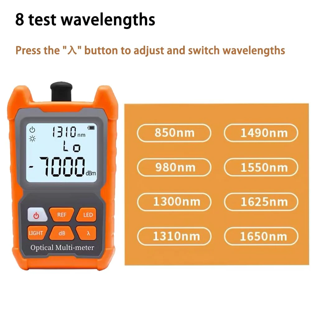 50mW Optical Fault Fault Finder Photometer Fiber Optic FTTH -70dBm to +6dBm Fiber Optic Tester with FC-LC-Adapter - Image 2