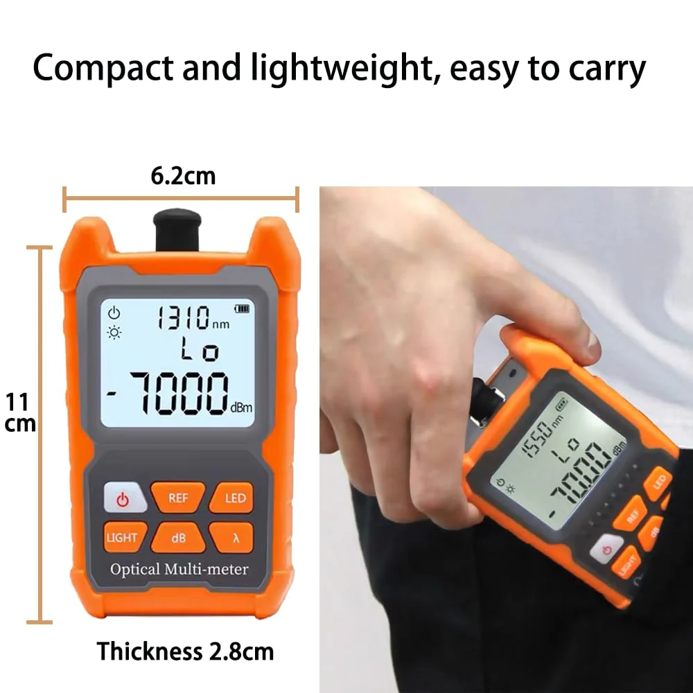 50mW Optical Fault Fault Finder Photometer Fiber Optic FTTH -70dBm to +6dBm Fiber Optic Tester with FC-LC-Adapter - Image 4