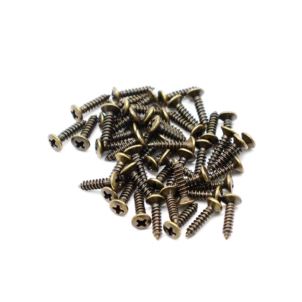 50PCS Bronze 3MM Guitar Pickguard Screws Pick Guards Scratch Plate Mounting Screws Guitar Repair Screws for Fender Guitars Tele Gibson LP Les Paul SG Electric Guitar Bass Bronze-50pcs