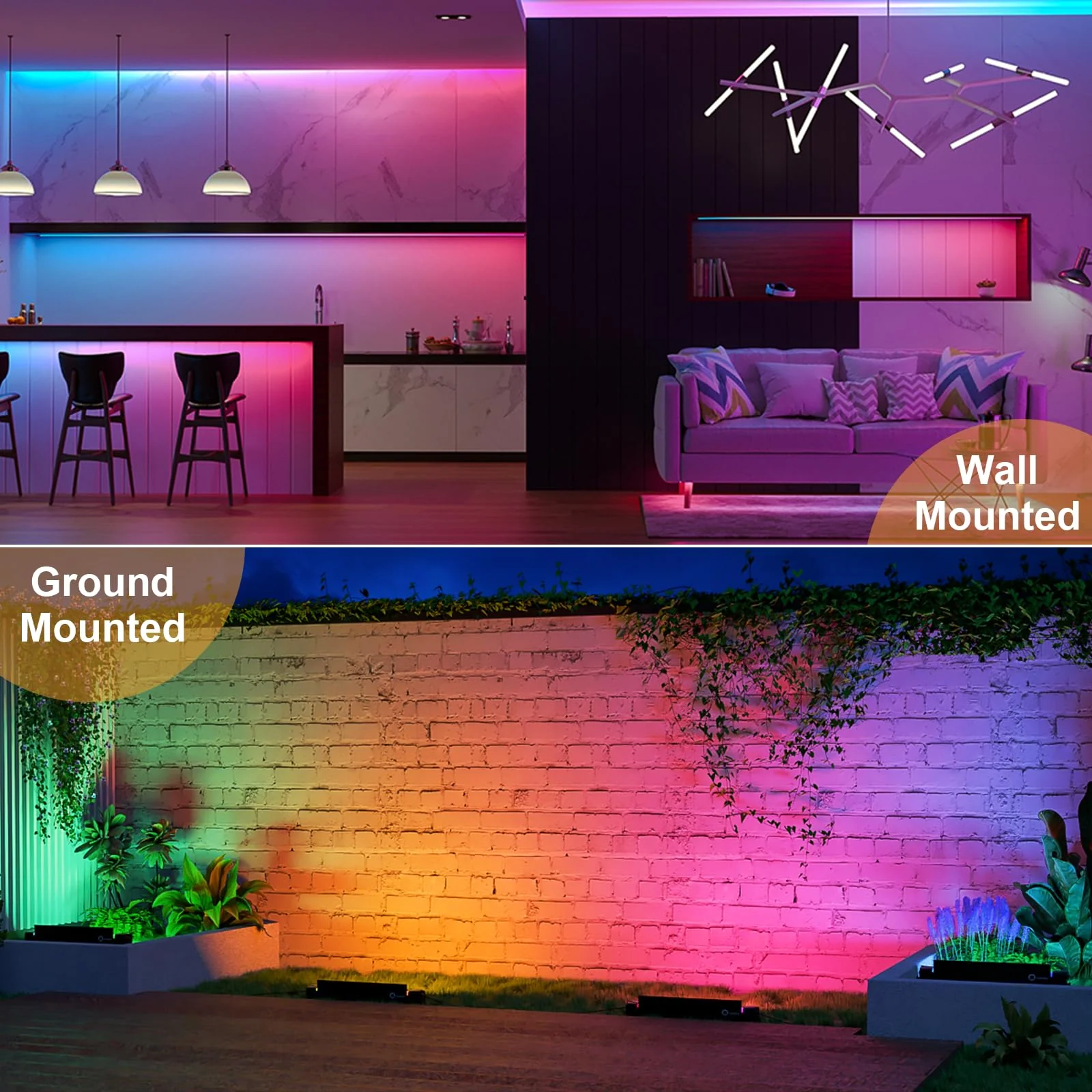 50W 2.4G Remote Control RGB Wall Washer Light, RGB Light bar with Remote Control & APP Control, for Birthday Party, Garden Lighting, Wall Display, Hotel, Building, Commercial Lighting 50W RGB*1 - Image 5