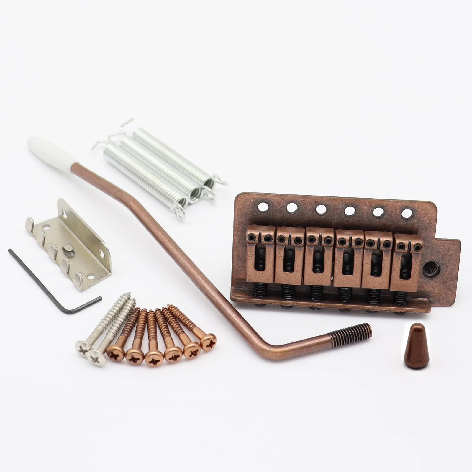 52.5mm ST Guitar Tremolo Bridge Vintage guitar bridge set for Squier/Mexico Fender Strat Stratocaster Electric Guitar Replacement (Red copper) Red copper