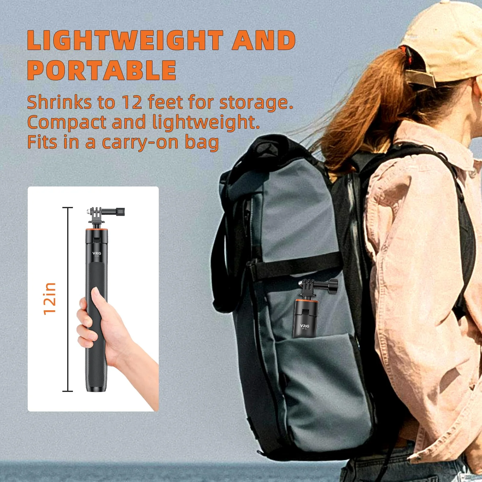 53.74‘’ Selfie Stick Extendable Camera Vlogging Tripod for DJI Action 5 Pro Insta 360 GO 3S/X4/X3,Camera Mount Extender Telescopic Rod Extension Pole,Osmo Pocket 3 Tripod for GoPro 13/12/11/10/9 - Image 5