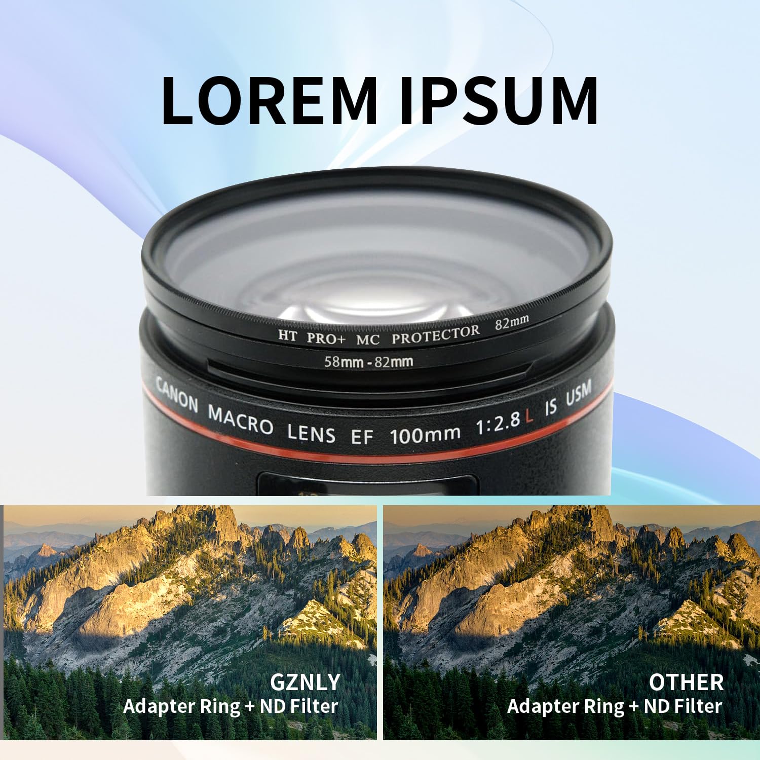 58-82mm Step-Up Ring Adapter, 58mm to 82mm Step Up Filter Ring for 58mm Lens Mount 82mm for DSLR Lenses and ND UV CPL IR Filters （58-82mm） 58-82MM - Image 2