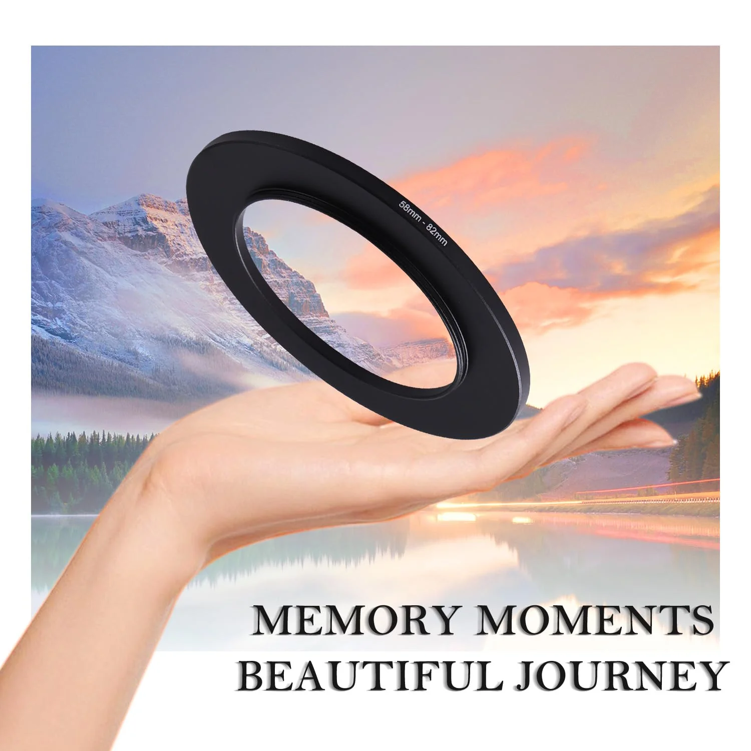 58-82mm Step-Up Ring Adapter, 58mm to 82mm Step Up Filter Ring for 58mm Lens Mount 82mm for DSLR Lenses and ND UV CPL IR Filters （58-82mm） 58-82MM - Image 5