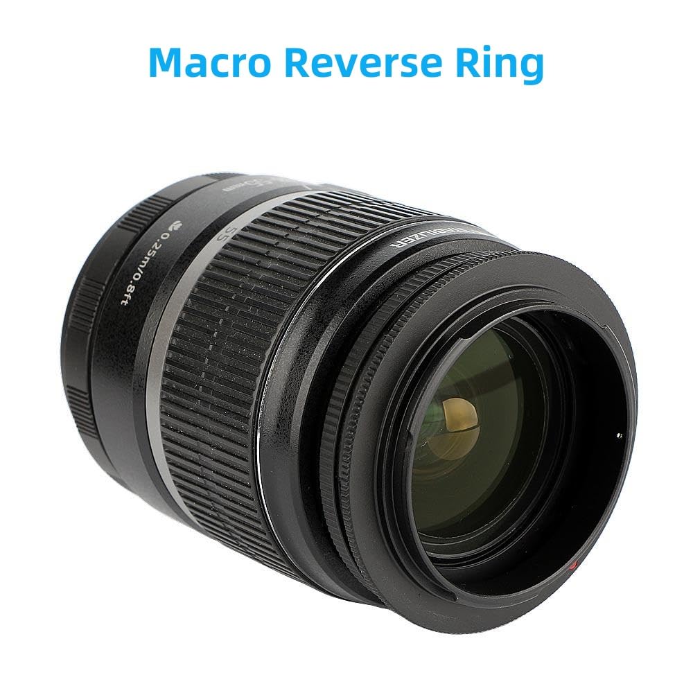 58mm Metal Macro Reverse Adapter Ring Camera Mount Lens Converter + Rear Lens Mount Protection Ring Compatible with Canon EOS EF EF-S Mount DSLR Camera and Lens EOS-58K - Image 5