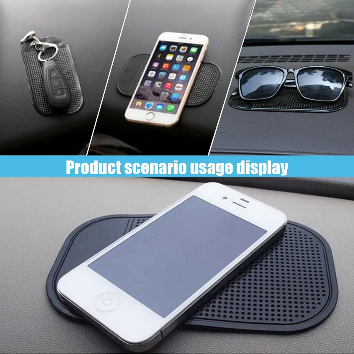 5PCS Car Dashboard Non-Slip Mat, Anti-Slide Sticky Multifunctional Pads for Auto Dashboard, Cell Phone Bracket Mat, Fit for Cell Phones, Keys, Sunglasses, GPS, Coins, Mirrors - Image 6