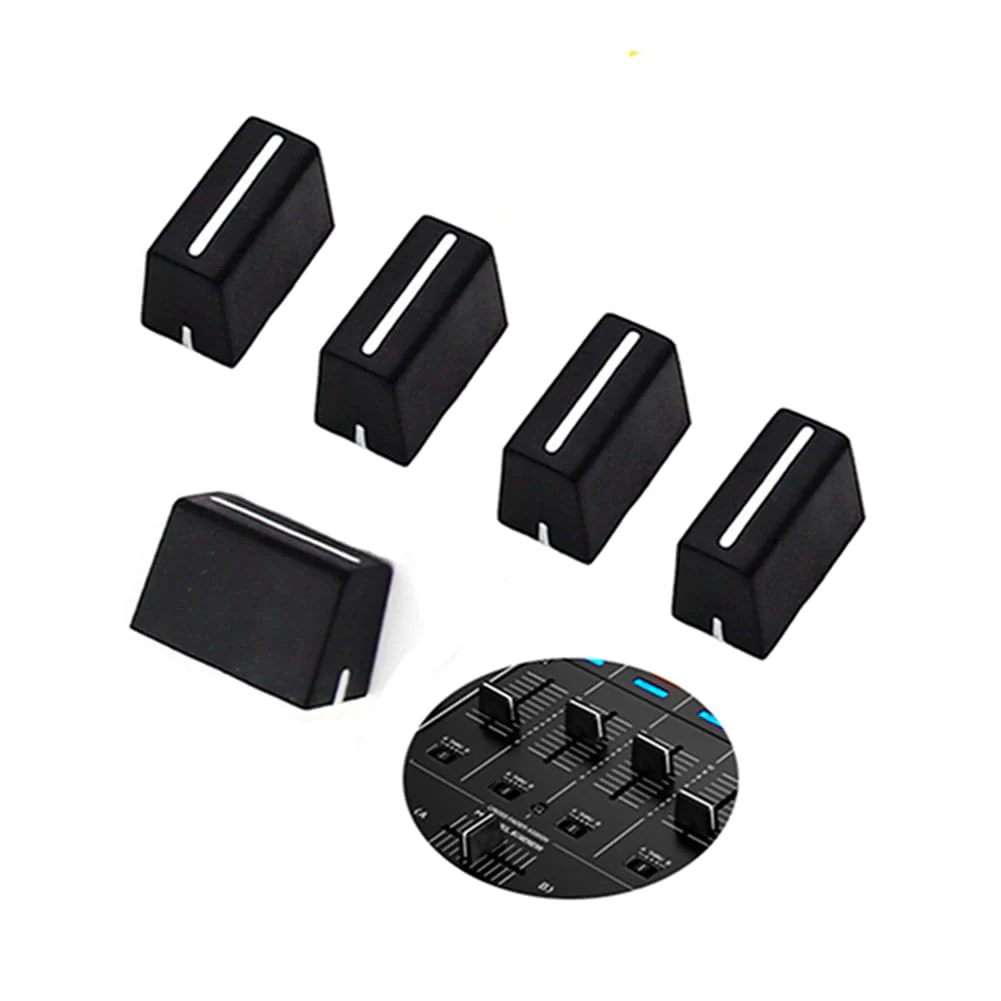 5pcs Universal Fader Knobs Replacement Fader Cap Slider for DJ Controller Mixer Console Pioneer Pioneer DJM、DDJ、XDJ, Denon Numark AKAI RANE VESTAX (Universal Black Hats) universal fader caps-5pcs black