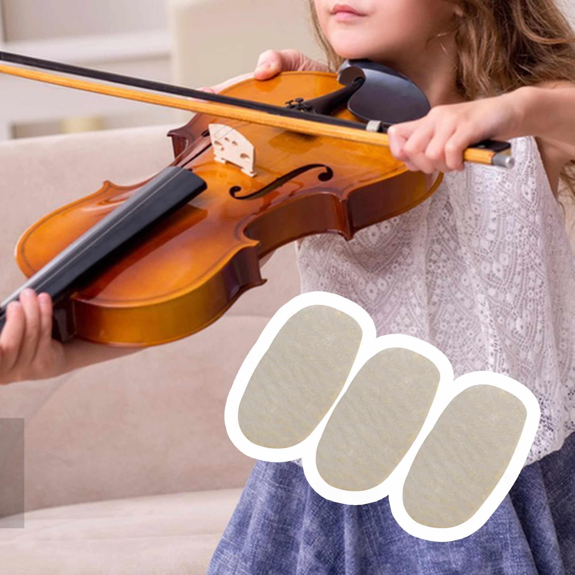5PCS White Leather Violin Bridge Parchment String Protectors E-String - Image 2