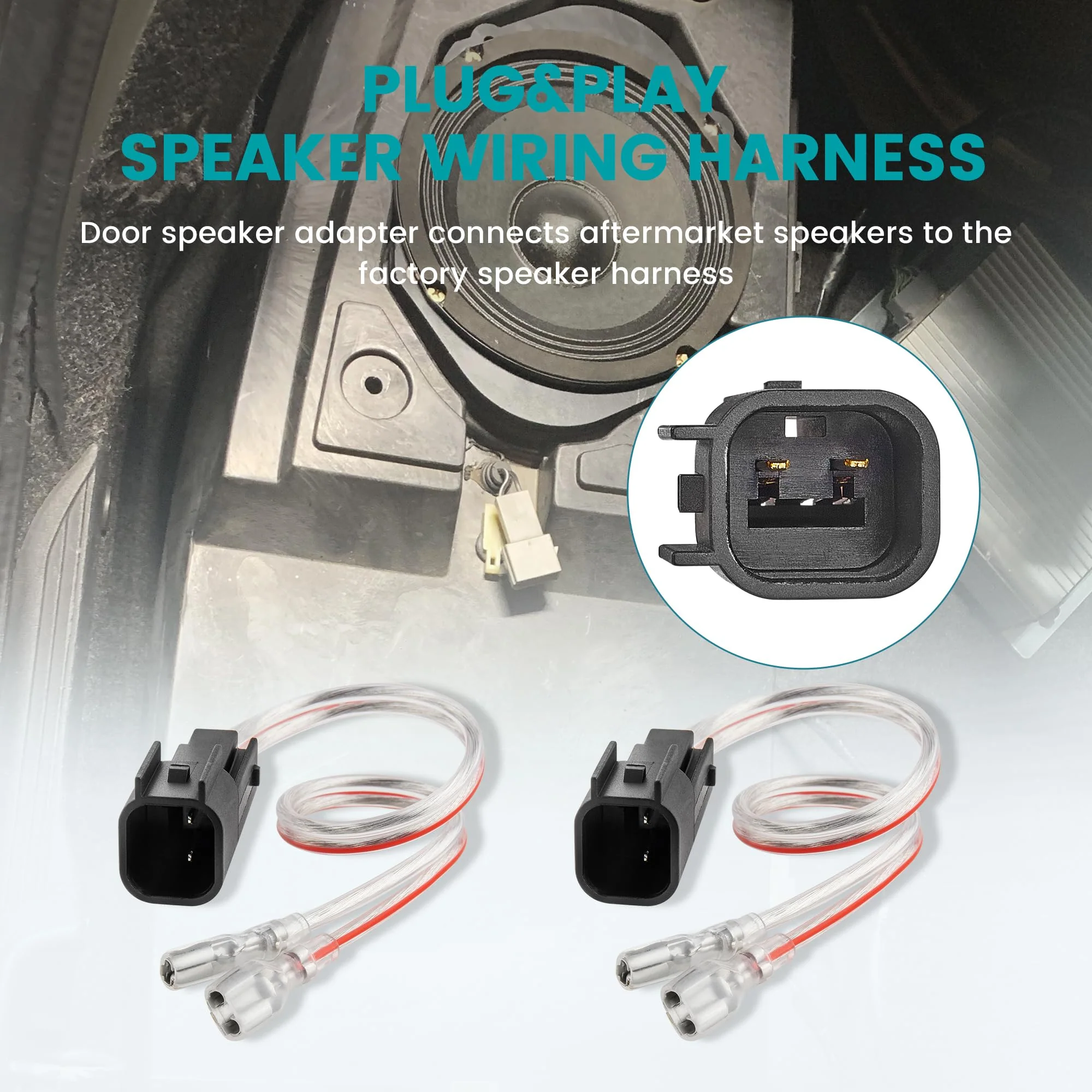 5"x7" / 6”x8” to 6.5” Door Speaker Spacer Bracket W/Wire Harness Kit for Select 1999-2014 Ford/Lincoln/Mazda - Image 5