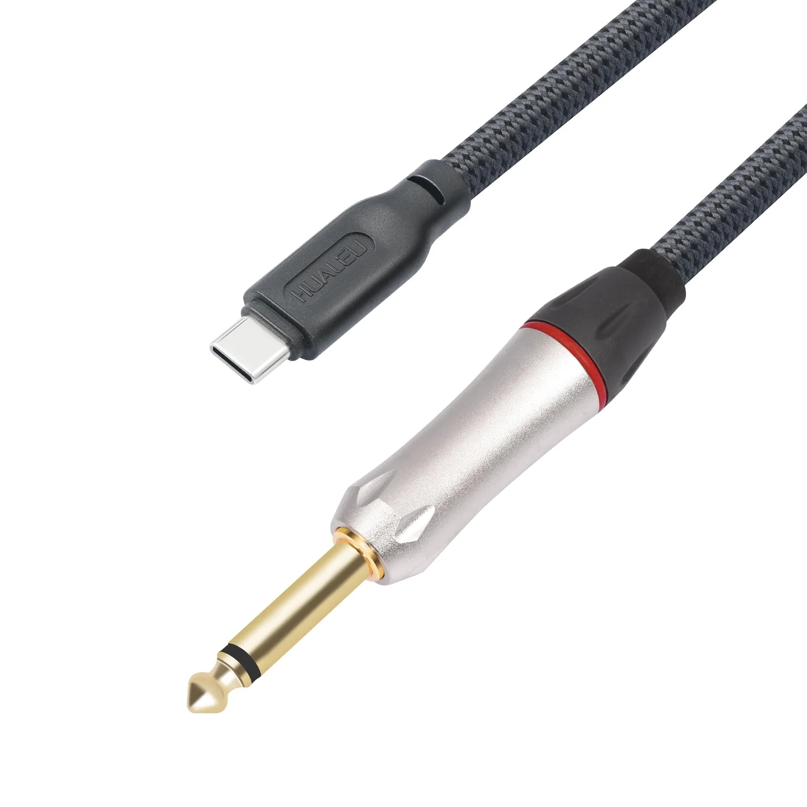 6.6Ft 1/4 to USB C Electric Guitar Recording Cable, USB C to 1/4 TS Electric bass Guitar Cable for Recording, Electric Guitar 1/4 TS 6.35 mm Male Jack to Computer, Smartphone 6.6Feet