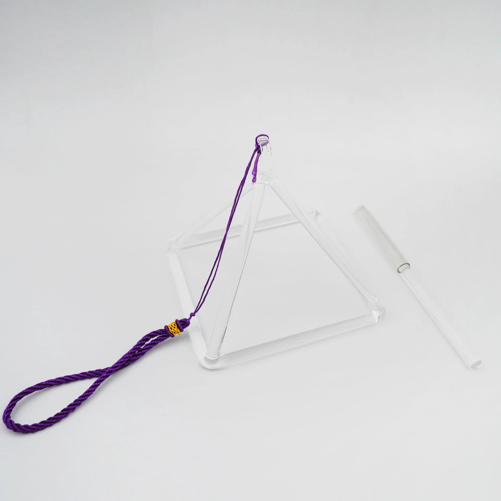 6 Inch Clear Quartz Crystal Singing Pyramid Healing Musical Instrument For Sound Healing Meditation With Crystal Singing Bowl Striker 6 inch