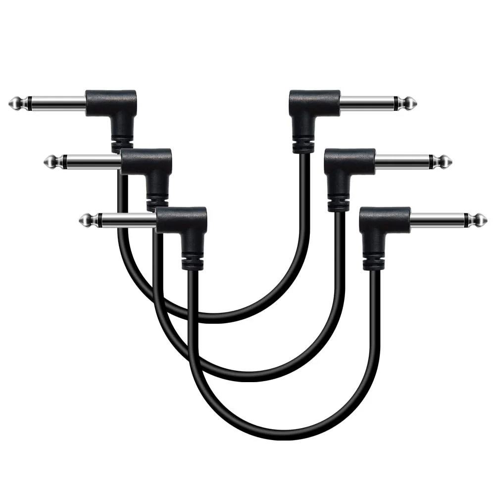 6 Inch Guitar Effect Pedal Patch Cables Black 3 Packs (3 Pack) 3 PACK
