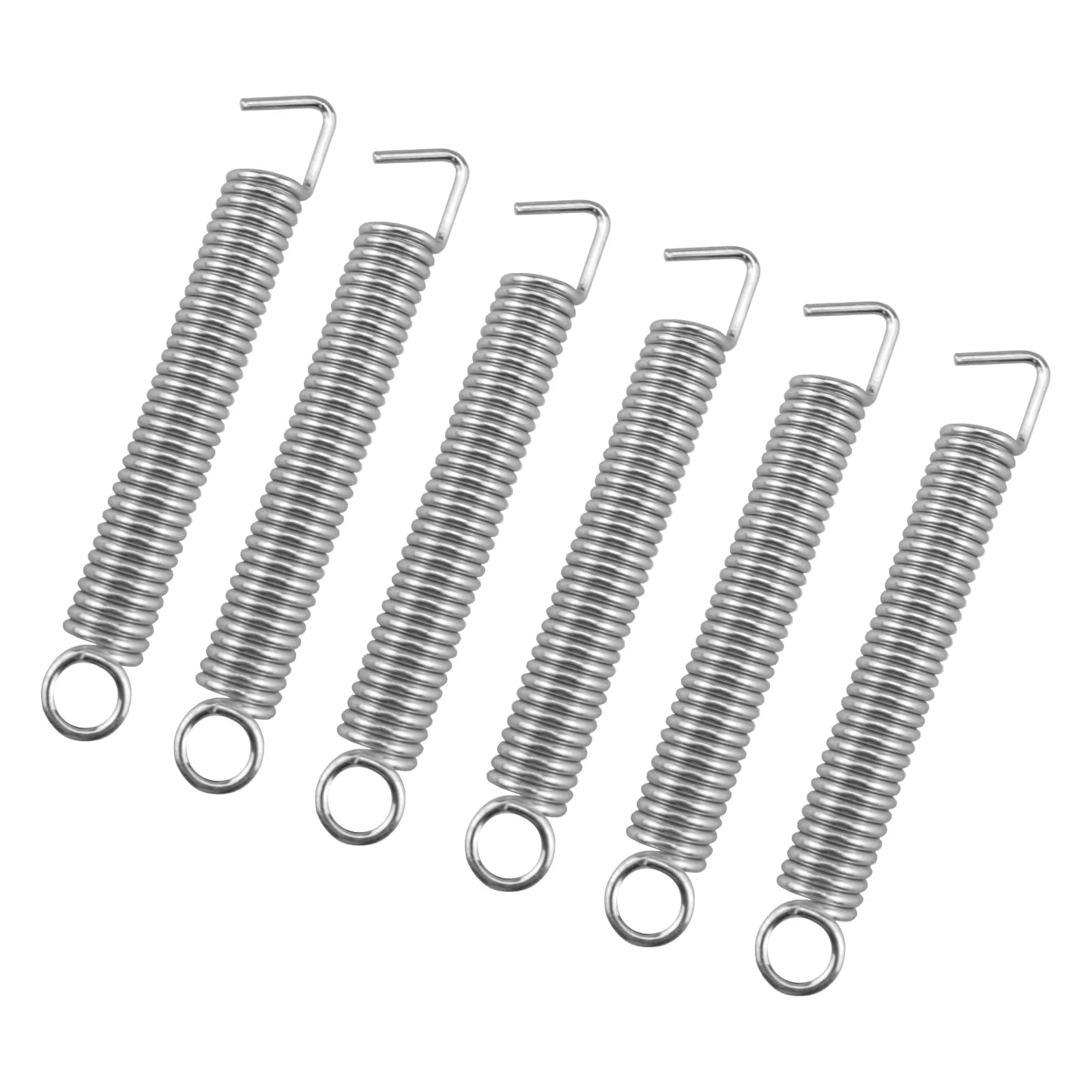 6 Pcs Electric Guitar Tremolo Bridge Springs, Noiseless Metal Guitar Bridge Instruments Accessories Replacement Parts for FR Fender Strat ST Stratocaster (Silver) 6 Pcs