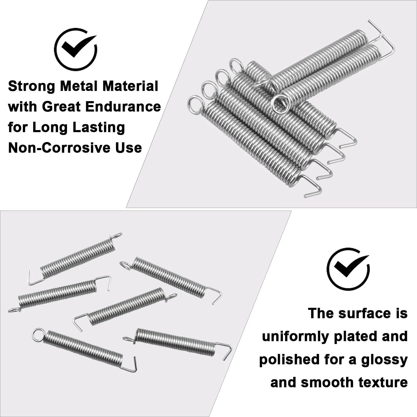 6 Pcs Electric Guitar Tremolo Bridge Springs, Noiseless Metal Guitar Bridge Instruments Accessories Replacement Parts for FR Fender Strat ST Stratocaster (Silver) 6 Pcs - Image 4