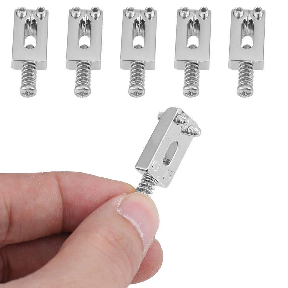 6 Pcs Electric Guitar Tremolo Saddles Bridge for Electric Guitar Replacement with Wrench Silver - Image 5