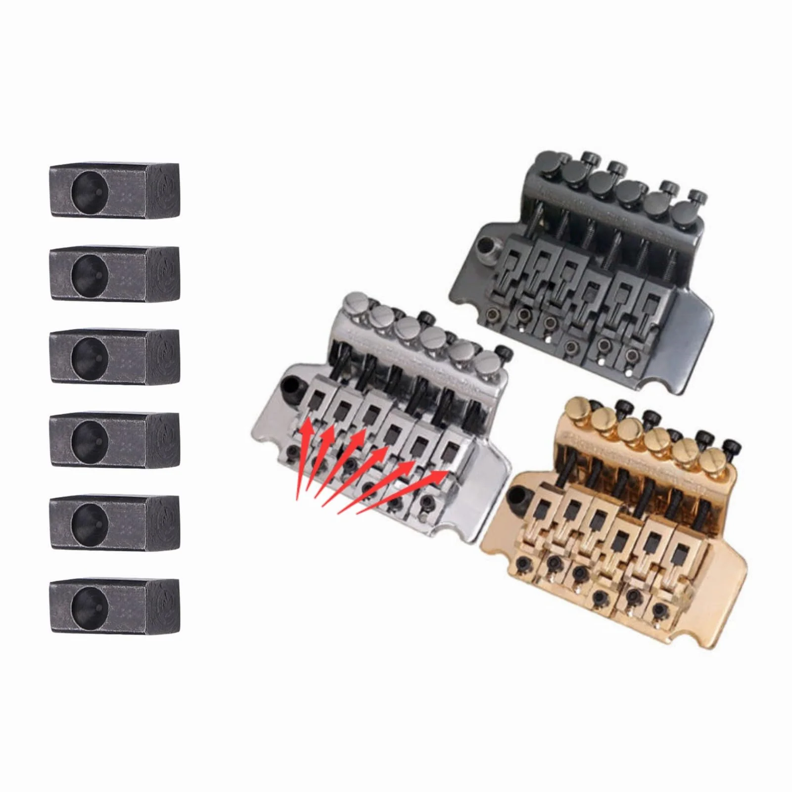 6 PCS Insert Blocks, Electric Guitar Tremolo Bridge Saddle Pro String Lock Insert Blocks for Electric Guitar Bridge Saddle Floyd Rose Block Floyd Rose Saddle Blocks - Image 5