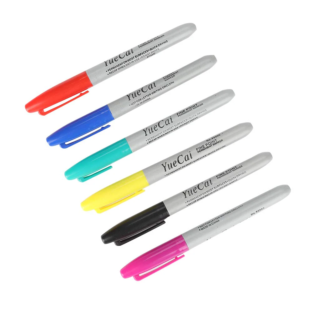 6 Piece Set Piercing Skin Marker Pen Permanent Makeup Body Art Beauty Tool Skin Pens 6 Piece Set Skin Pen Sk The Can Tattoo Ink - Image 6