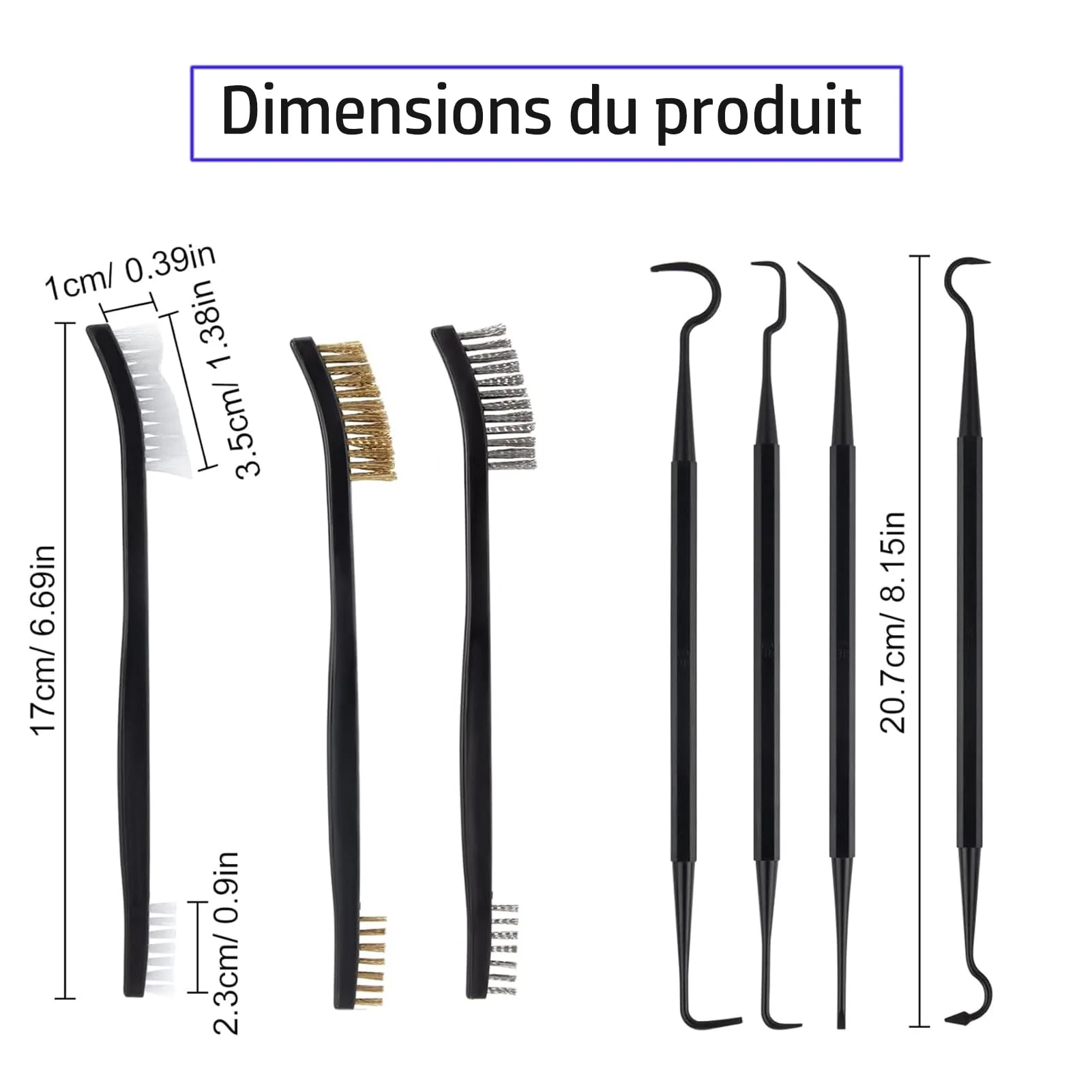 6 Pieces Metal Brush with Double Ended + 4 Pieces Cleaning Tips, Mini Metal Brushes for Cleaning Slag and Roller - Image 2