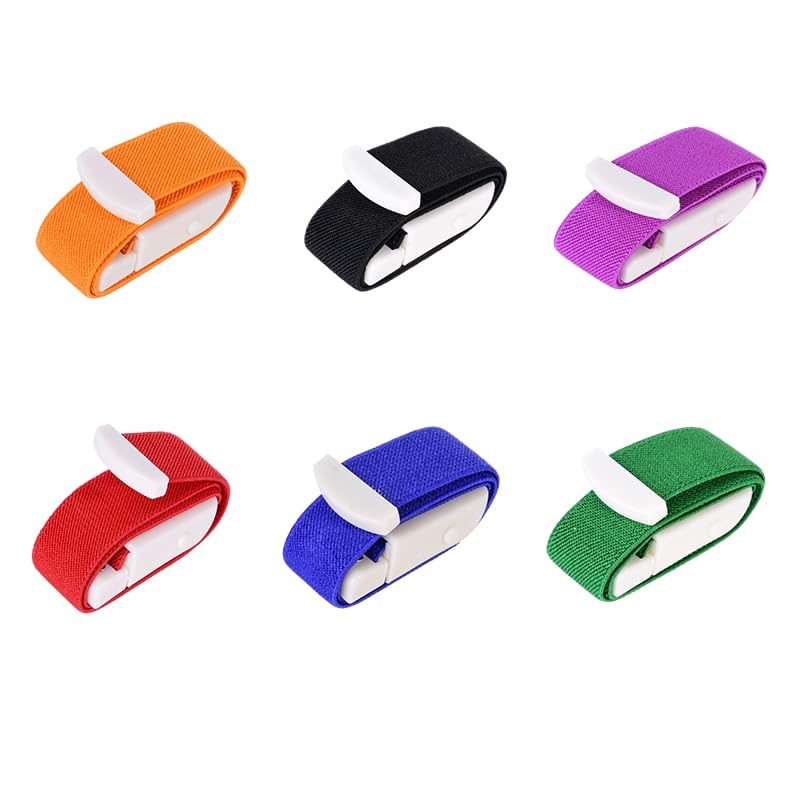 6 Pieces Storage Tube Vein Stain Tourniquet Buckle Tourniquet Bands Storage Tube Blood Removal with Buckle Dust Tape Quick Medical for Camping Hiking Fight Mountaineering Outdoor Sports