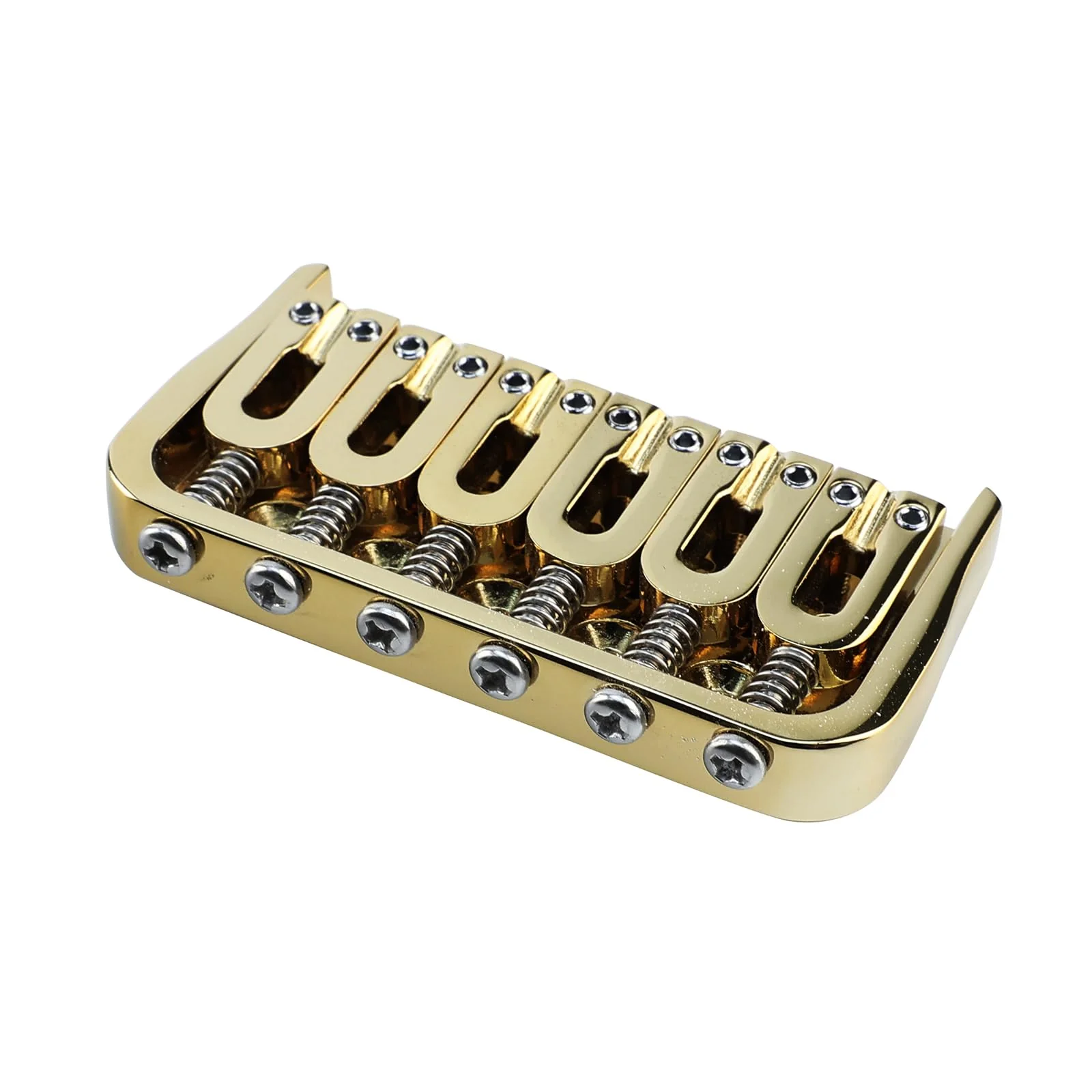 6 String Guitar Fixed Bridge 10.5mm Zinc Alloy Saddle Baseplate Electric Guitar Hardtail Bridge Compatible with Telecaster Tele Strat Style Electric Guitar Replacement Parts Gold 6 string- regular fret - Image 2