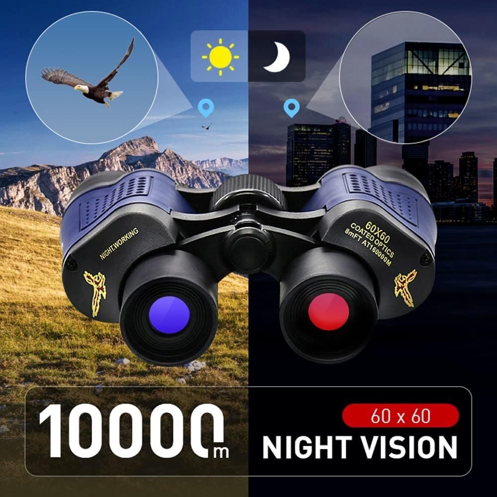 60x60 Compact Binoculars for Adult with Low Light Vision,BAK4 Prism FMC Lens HD Professional Waterproof,High Powered Easy Focus,for Bird Watching,Hunting,Traveling,Sightseeing - Image 4
