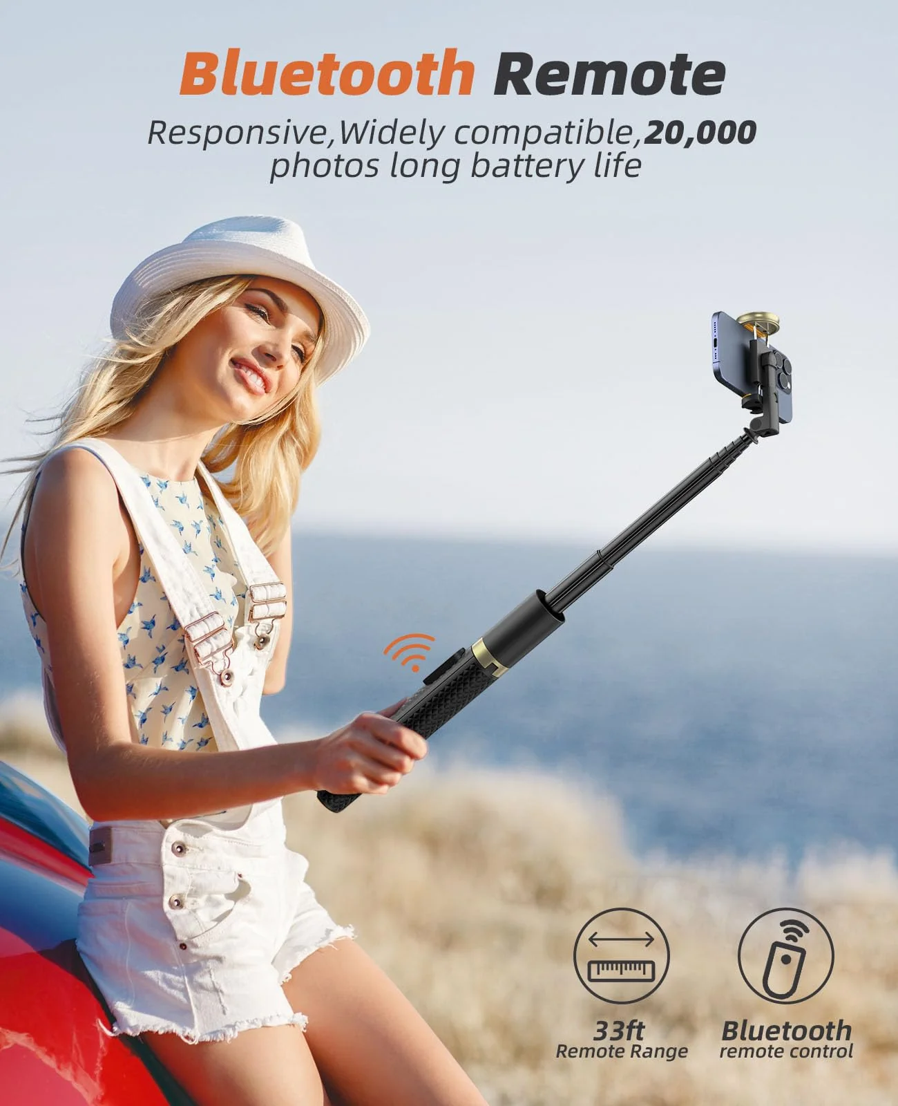 62" Phone Tripod & Selfie Stick, Tripod for iPhone with Remote, Portable, Lightweight Travel Tripod for Selfies Video Recording Vlog, Extendable Phone Tripod Stand Compatible with iPhone Android Black - Image 3