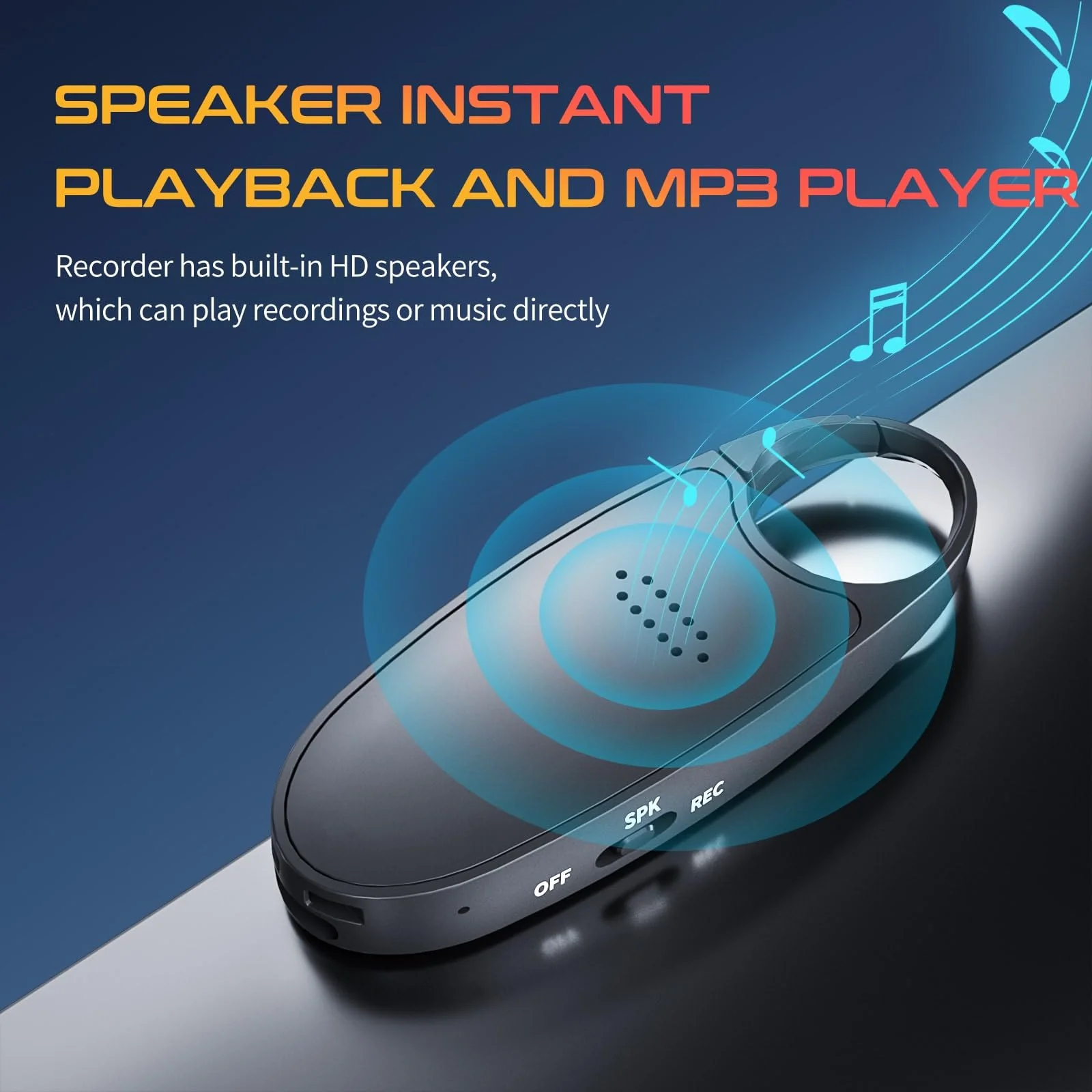 64GB Digital Voice Activated Recorder with Playback, 4-in-1 Mini Portable Audio Recorder with AI Noise Cancelling, Voice Magnetic Device for Lectures, Meetings Black - Image 6