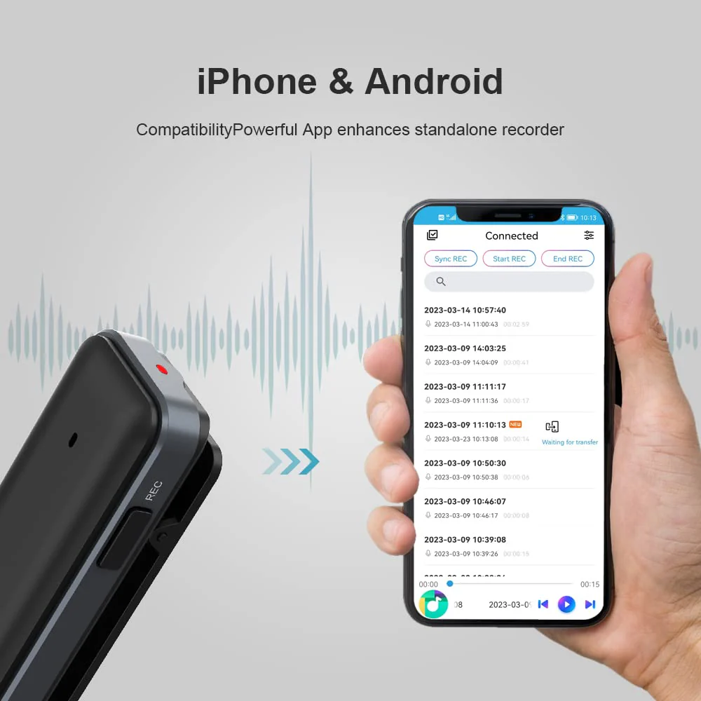 64GB Digital Voice Recorder, ZAQE Activated Recorder Voice Recorder with Playback Function USB Rechargeable Recorder Suitable for lectures, Meetings, interviews, Mini recorders - Image 3