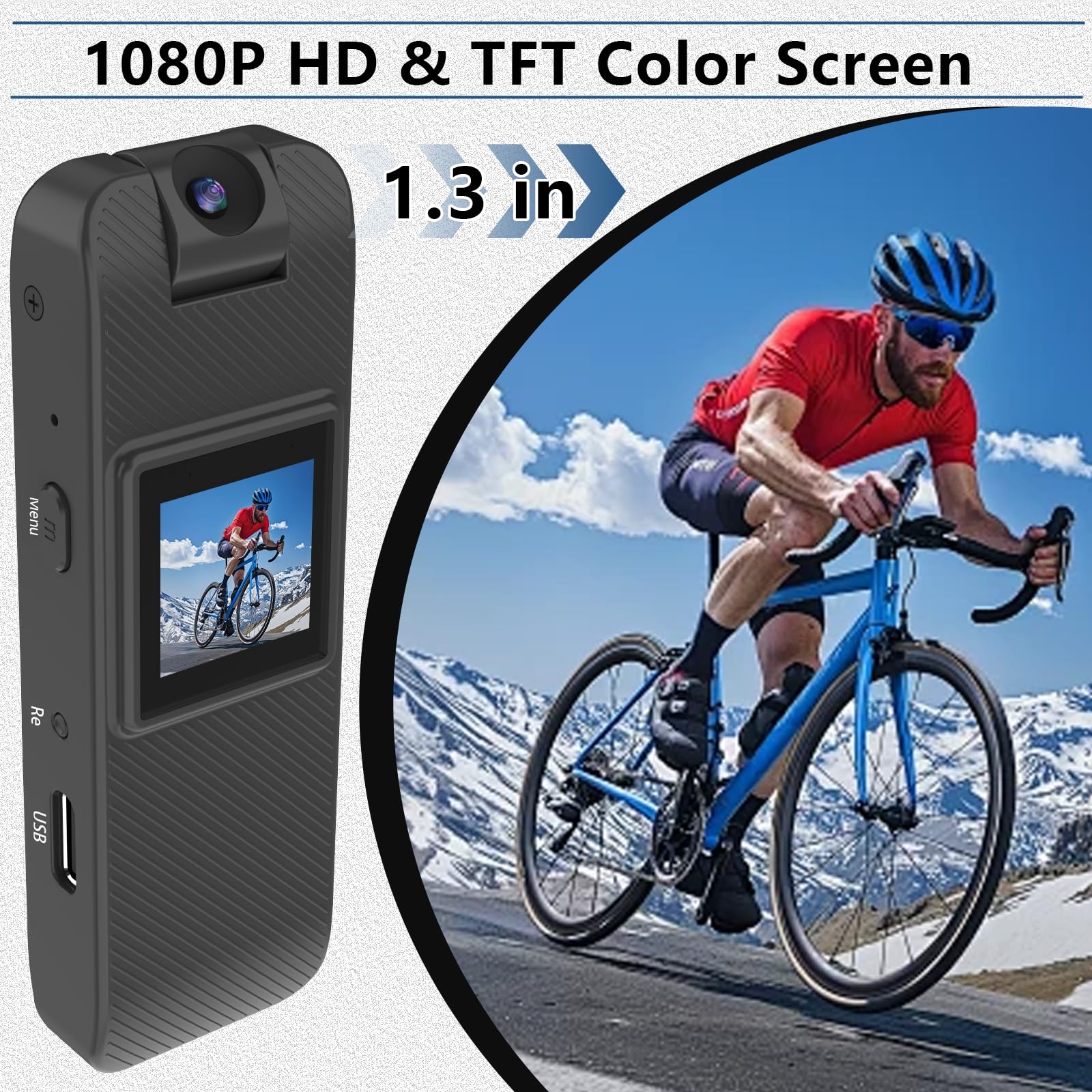 64GB Wearable Camera, Body Camera with Audio and Video Recording, 1080P Mini Portable Action Cam with 180° Rotating Lens & Night Vision for Police Law Enforcement, Cycling, Motorcycle, Sports, Travel - Image 2