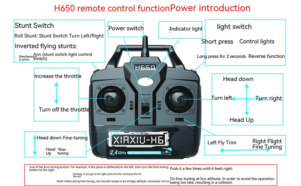 6CH 2.4GHz R/C Transmitter for H650 R/C Airplanes - Image 2