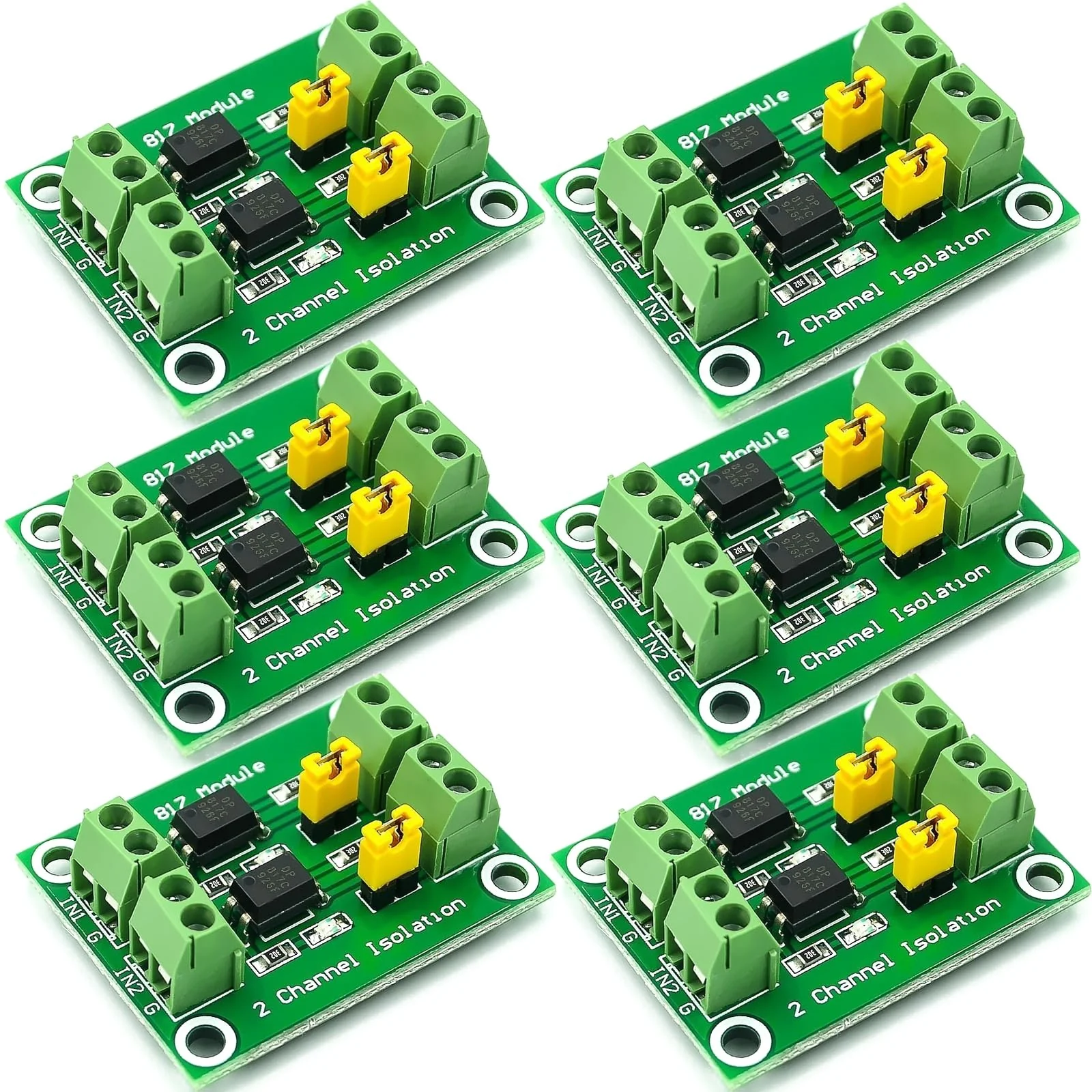 6pcs 817 Optocoupler 2-Way Voltage Insulation Board Voltage Control Switch Module, 3.6-30V Driver Photoelectric Insulated Module