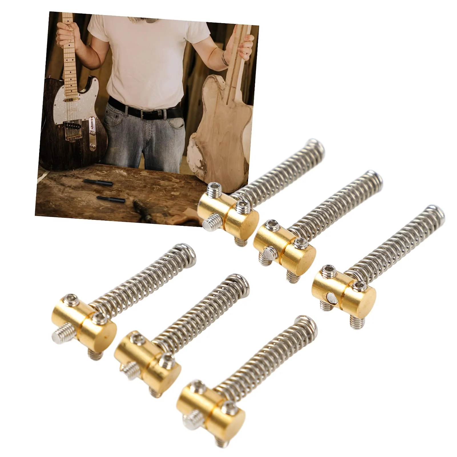 6Pcs Brass Compensated Saddles Guitar Saddles Set for TL Tailpiece Telecaster Electric Guitar Replacement Parts - Image 6