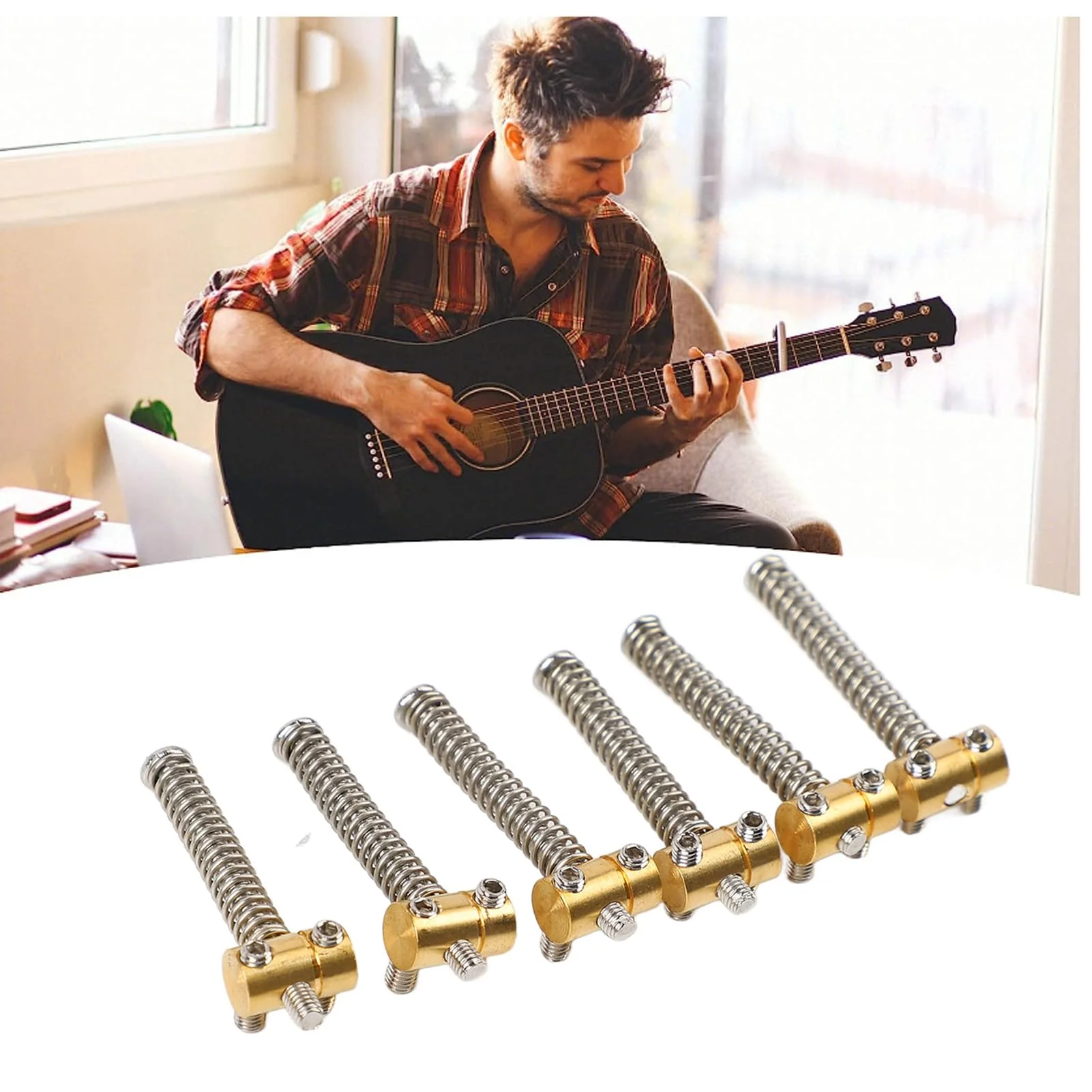 6Pcs Brass Compensated Saddles Guitar Saddles Set for TL Tailpiece Telecaster Electric Guitar Replacement Parts - Image 7