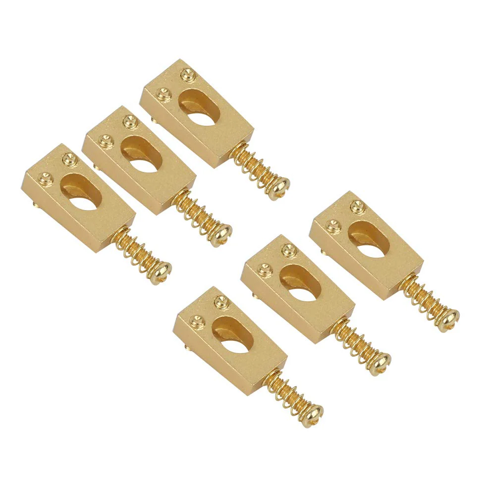 6PCS Guitar Bridge Roller Saddles Brass String Saddles Replacement for Electric Guitar Accessories (Gold) Gold - Image 2