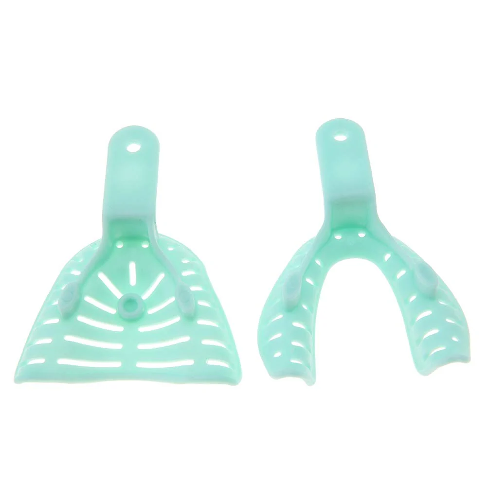 6pcs Mixed Colour Plastic Dental Impression Spoon Dental Impression Tray Bite Spoon Material Holder - Image 9