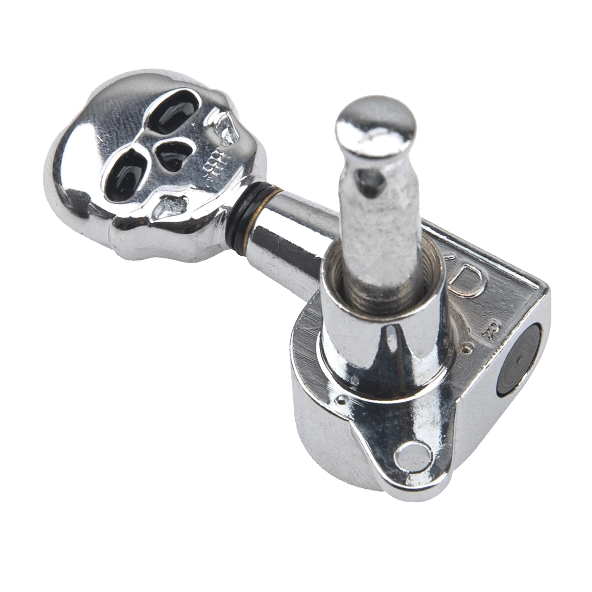6Pcs Yootones 3L3R Skull Guitar Sealed-gear Tuning Pegs Machine Head Knobs Machine Head Tuners Compatible with Electric Guitar Acoustic Guitar Parts (Silver) - Image 6