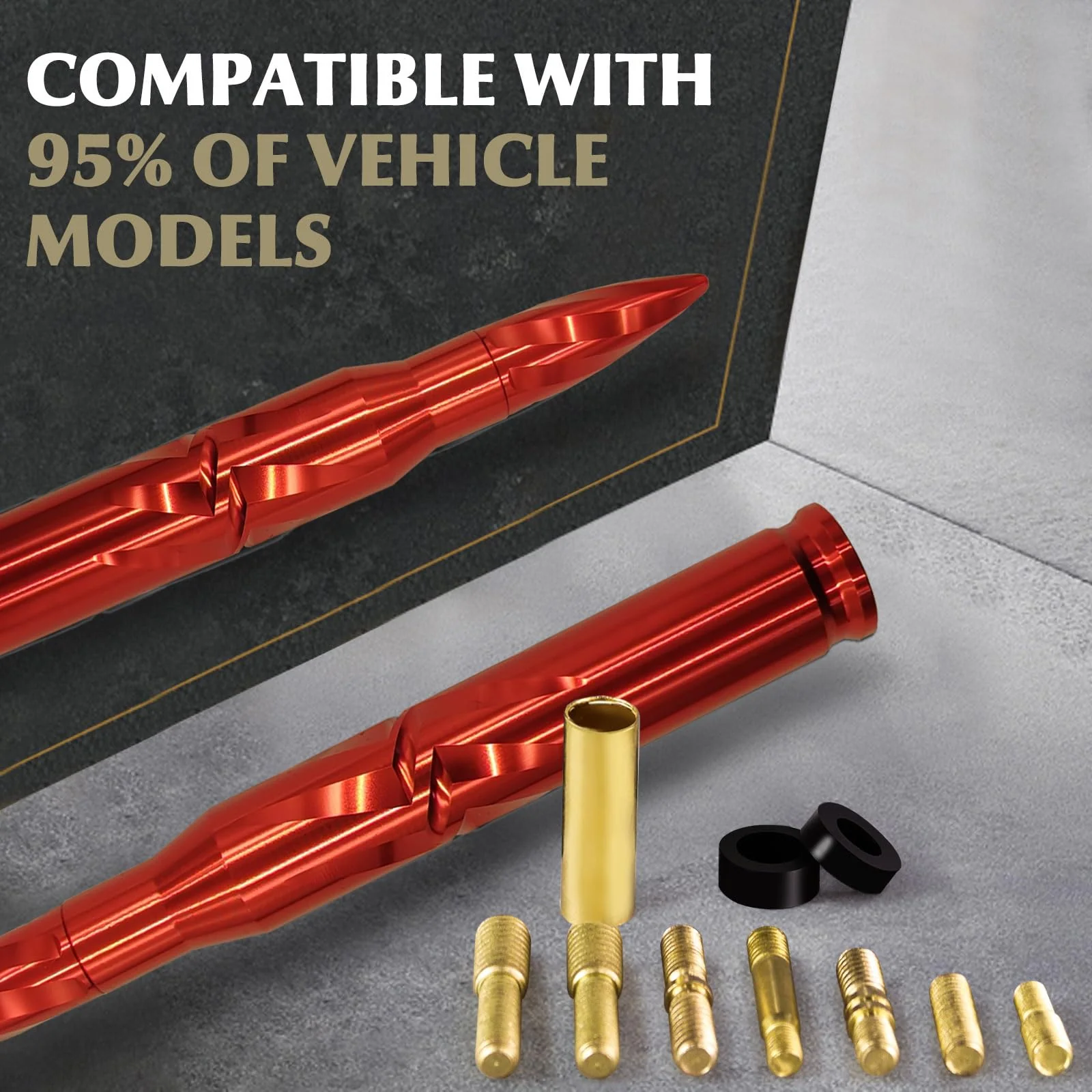 7.8in Car Truck Antenna Bullet Antenna Truck Accessories Silverado 1500 Ford F150 Dodge Ram 1500 GMC Sierra 1500 Ranger Short Replacement Antena para Carro (Red, 7.8in Spiral Style) Red Spiral Style - Image 3