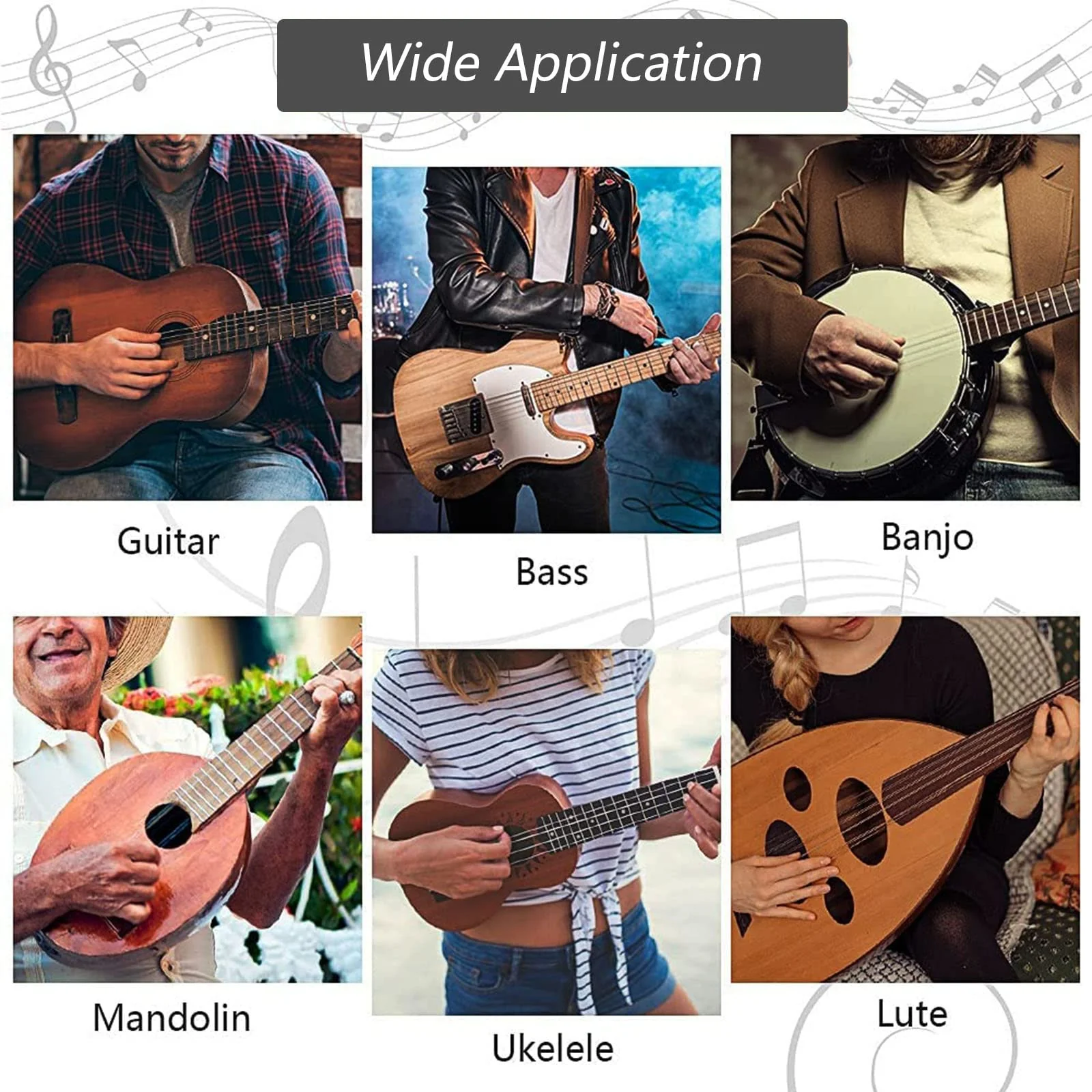 72PCS Guitar Tool Kit,Professional Guitar Repairing Maintenance Tool Kit with Guitar Strings Picks Bridge Pins Gauge Guitar Accessories Gifts for Acoustic Guitar Electric guitar Ukulele Bass Banjo - Image 6