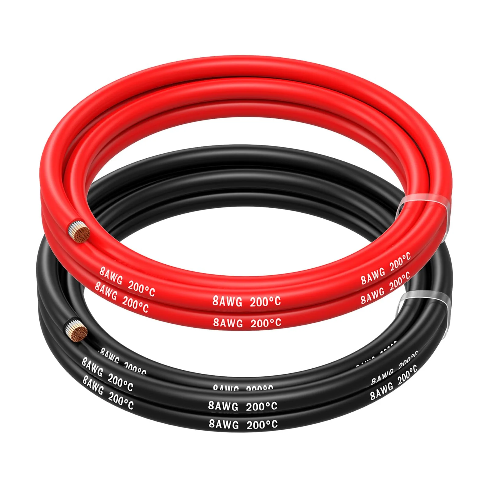8 AWG Silicone Wire by MMOBIEL – 8 Gauge Tinned Copper Cable, 2 x 5FT (1 Red & 1 Black), Flexible High Temp Electrical Battery Wire for Automotive, Marine, Solar, RC, Truck, Welding 8 Awg