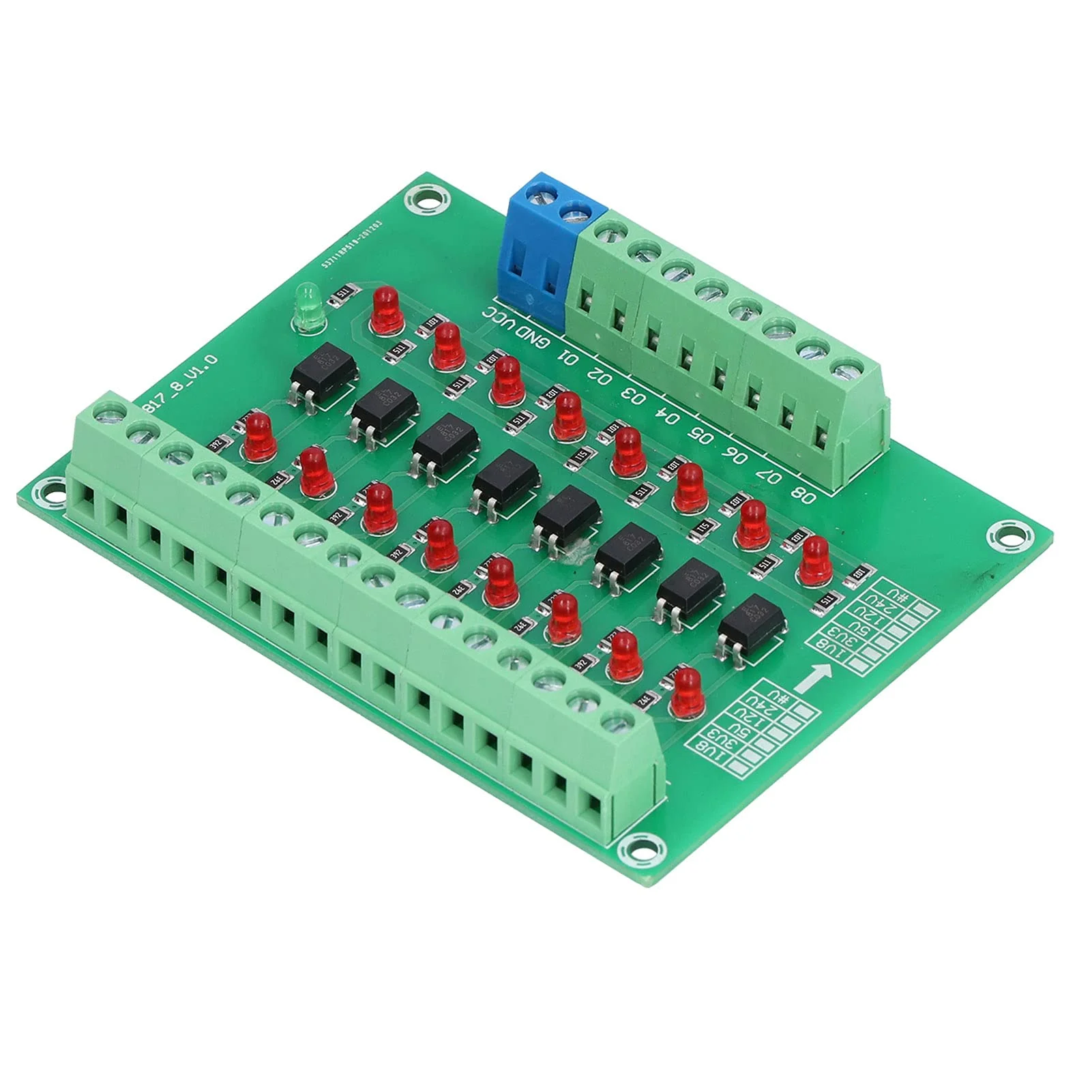 8 Channel Optical Isolation Module 24V to 5V Optocoupler PLC Signal Converter Board for Signal Isolation optical module optical module board rails - Image 7
