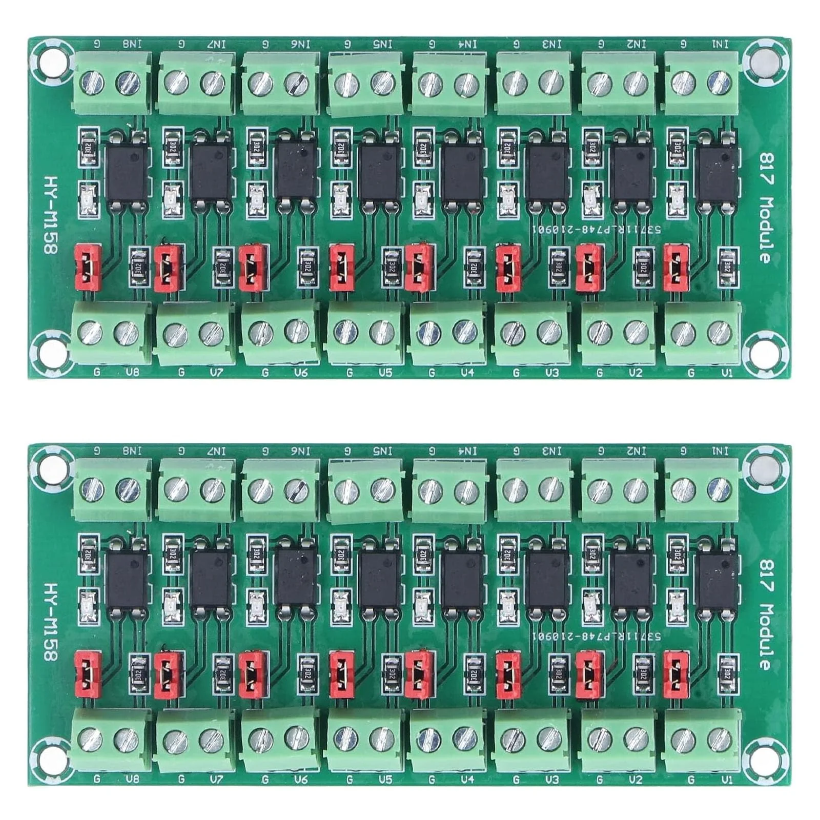 8 Channel Optocoupler Insulation Board Module 817 3.6-30V Optoelectronic Insulated Module Optocoupler Insulation Board (2) 2