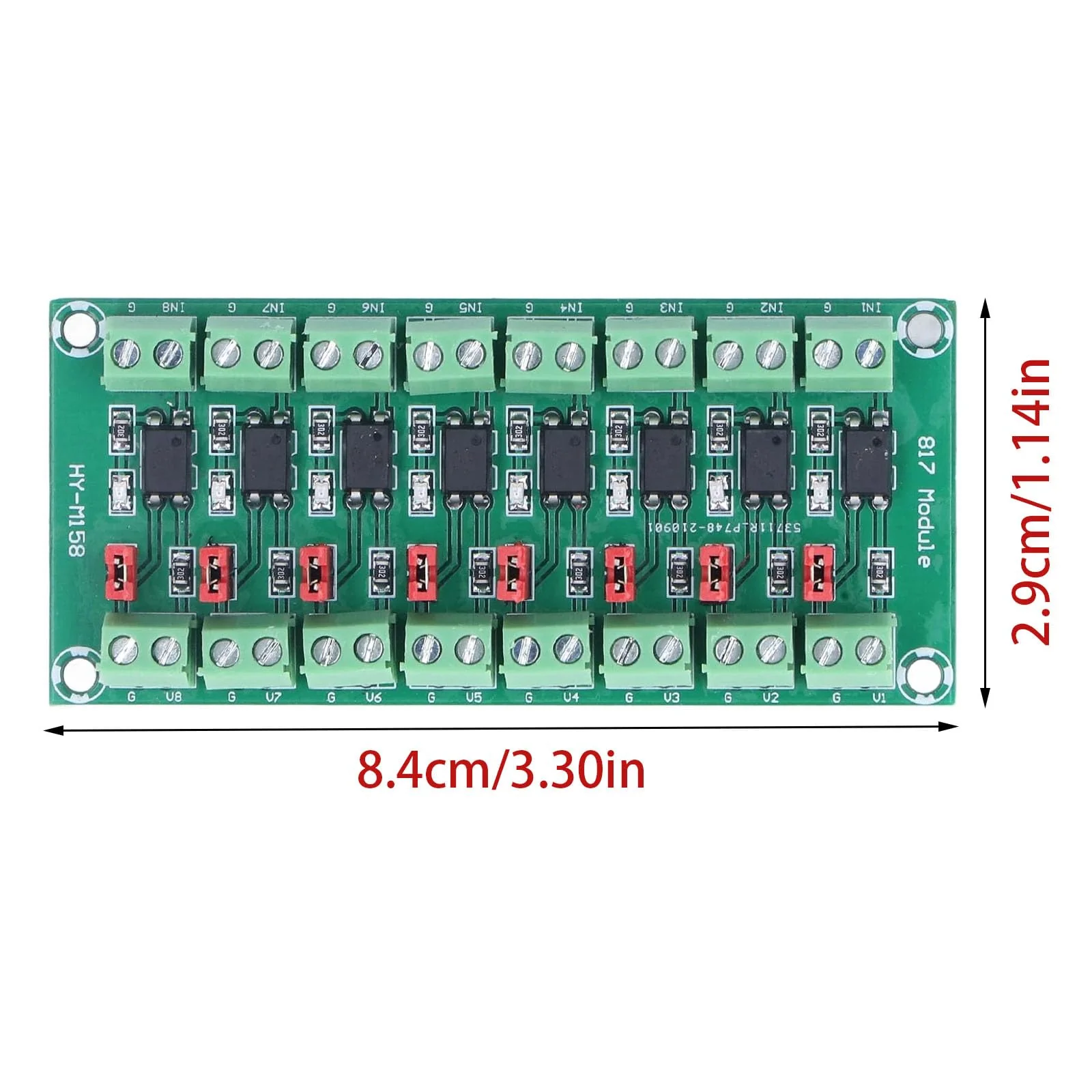 8 Channel Optocoupler Insulation Board Module 817 3.6-30V Optoelectronic Insulated Module Optocoupler Insulation Board (2) 2 - Image 2