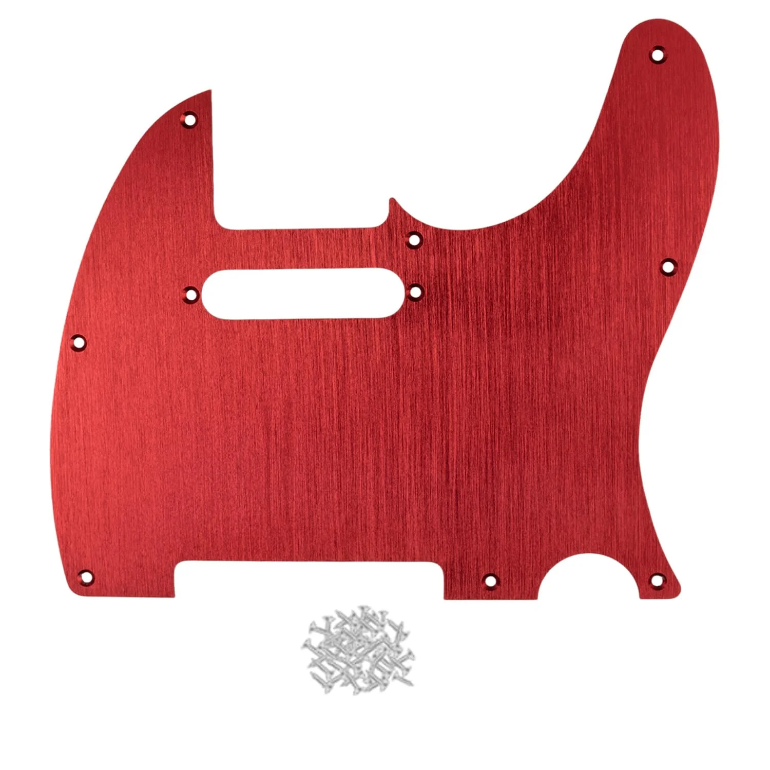 8 Hole Anodized Aluminum Tele Pickguard Scratch Plate for USA/Mexican Fender American Standard Telecaster Modern Style Electric Guitar (Red) Red-1ply (Anodized Aluminum)